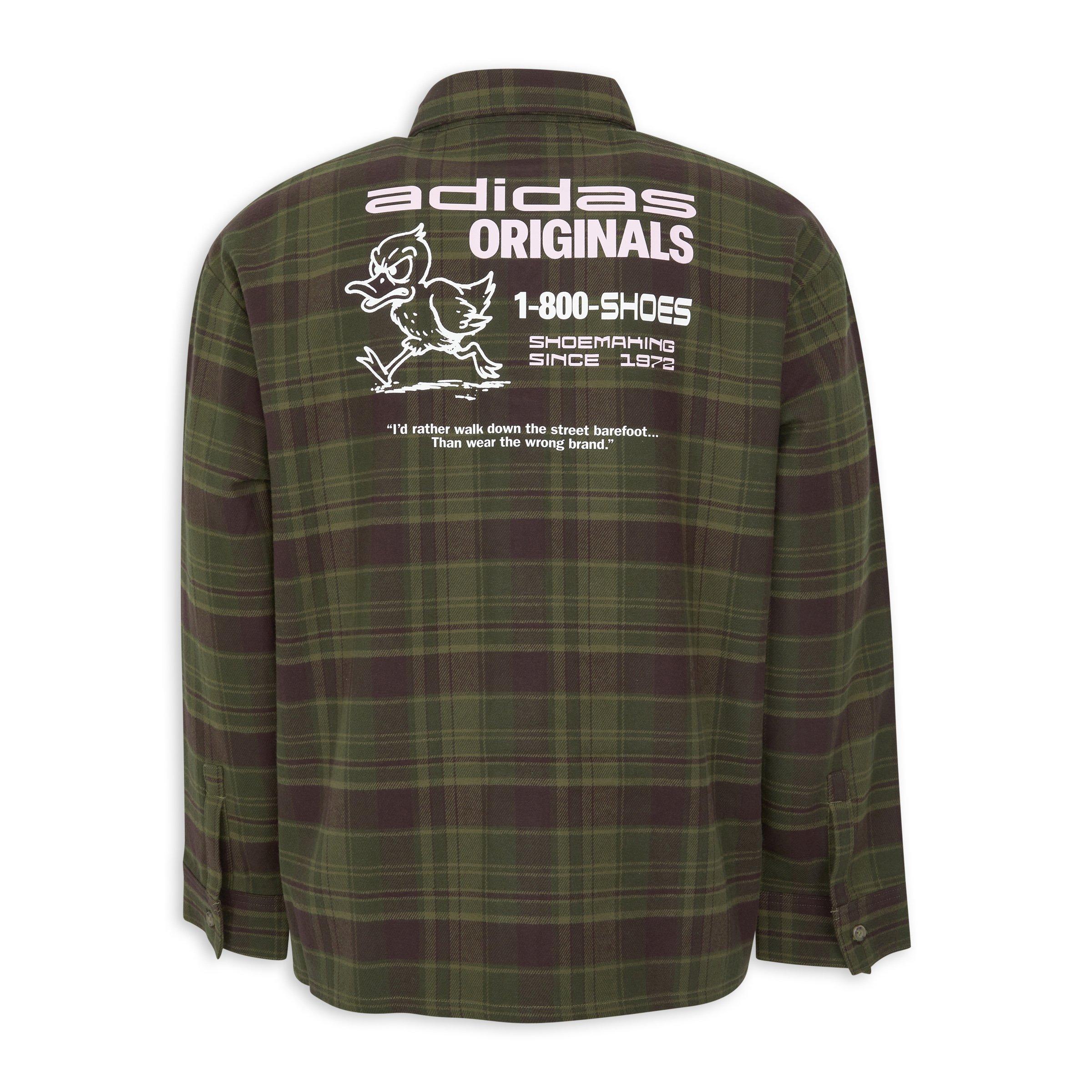 Green Flannel Long Sleeve Work Shirt (3227294) | Adidas