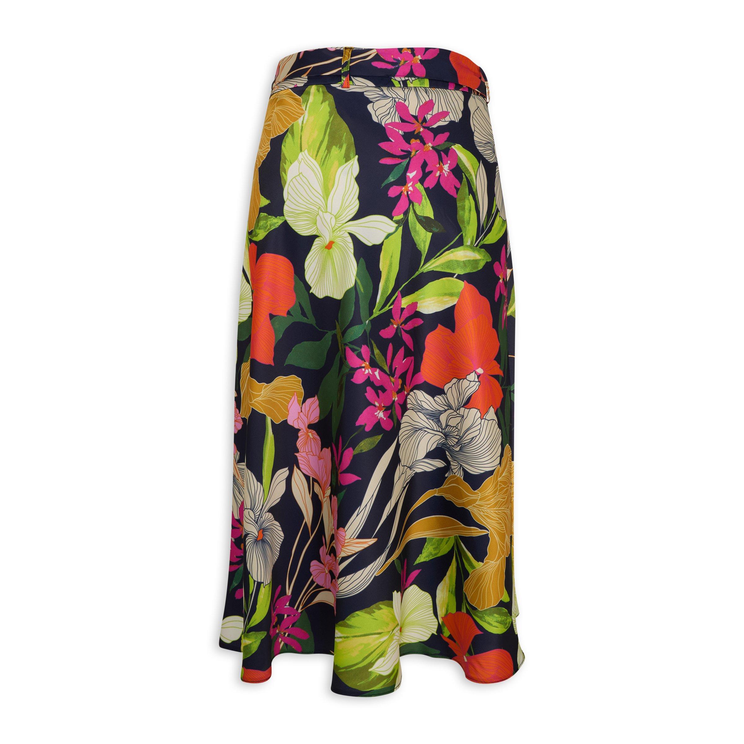 Floral Print Satin Midi Skirt (3227400) | Daniel Hechter
