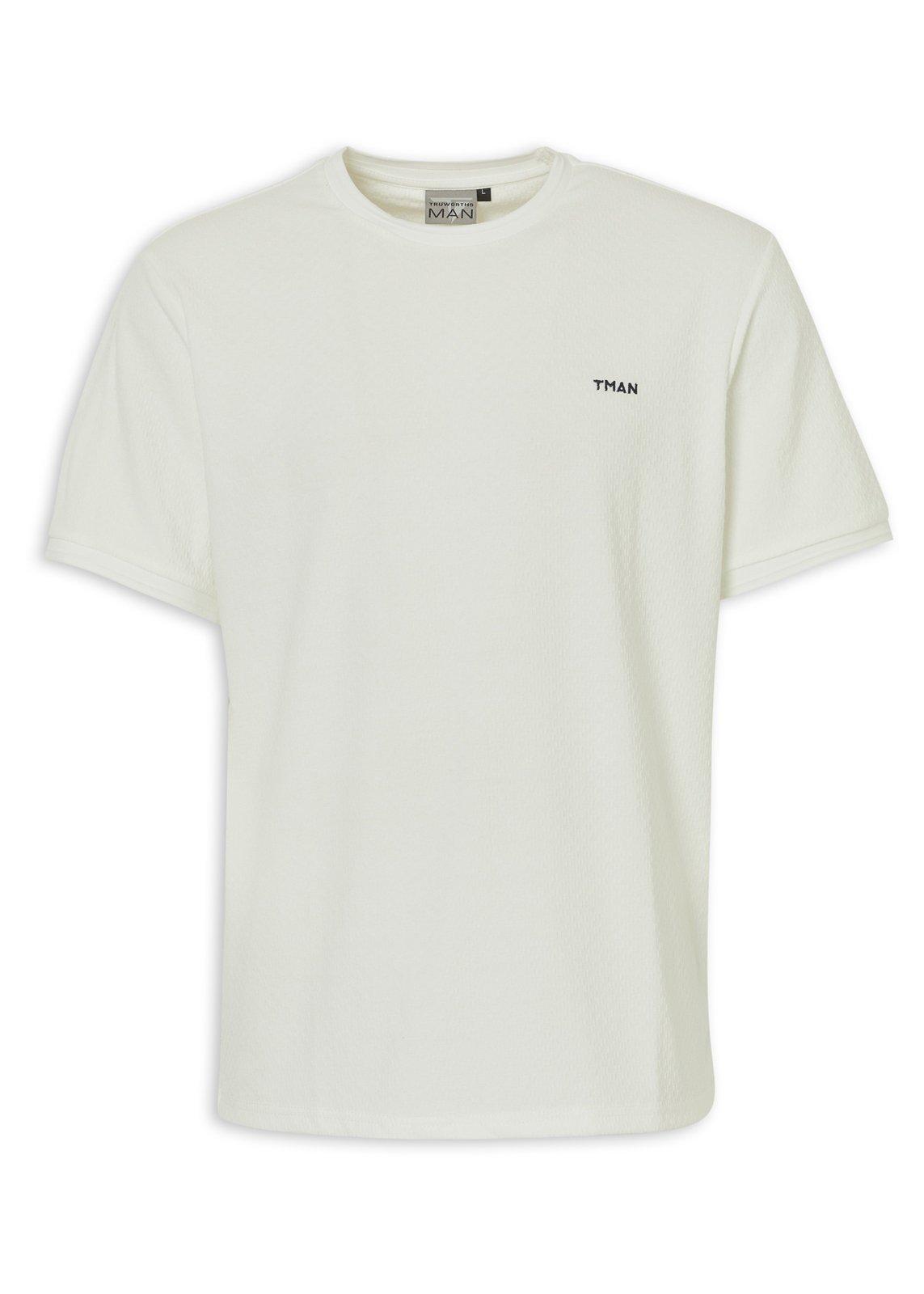 Ecru Textured Crew Neck T-Shirt (3227408) | Truworths Man
