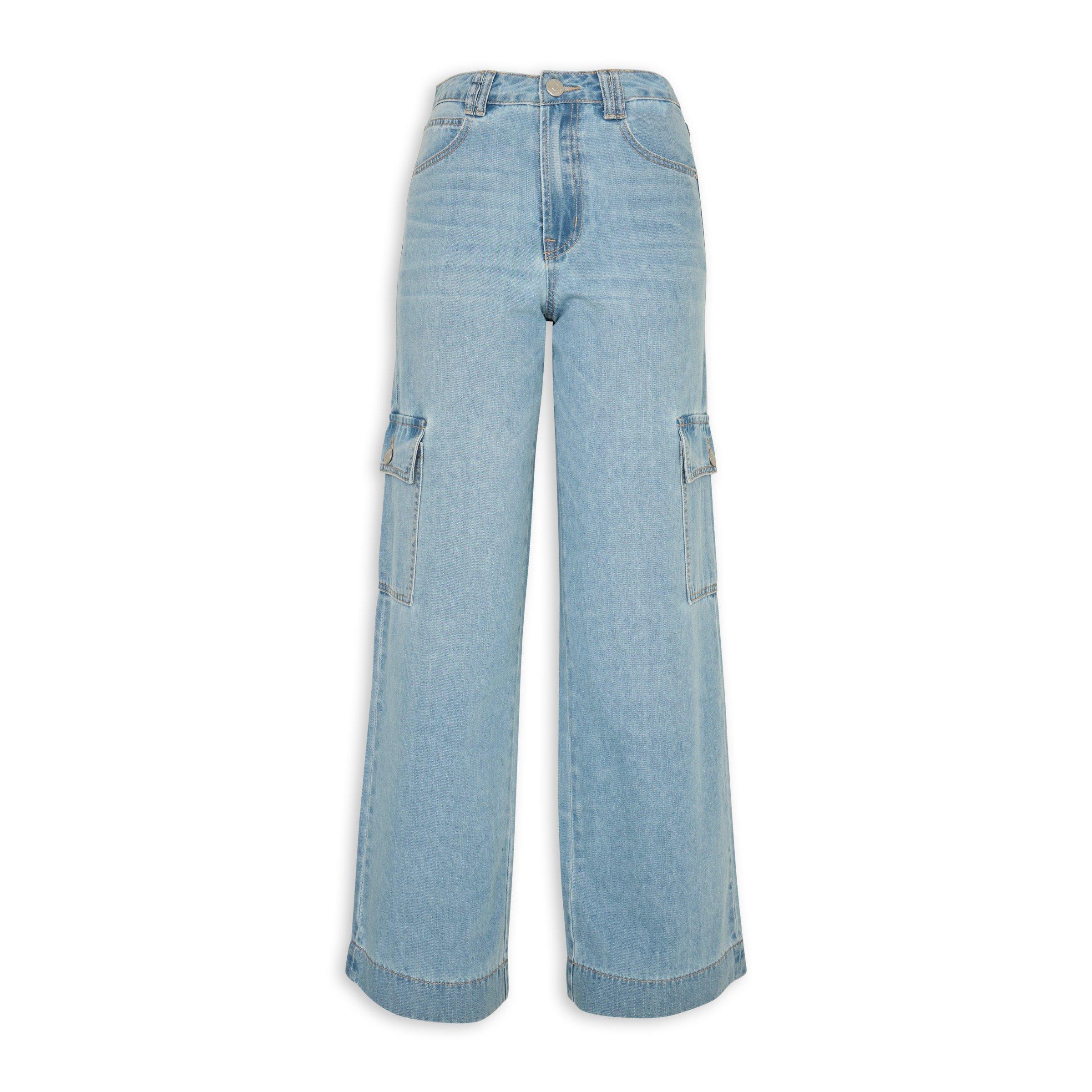 Light Blue Wide Leg Utility Jeans (3227415) | Identity