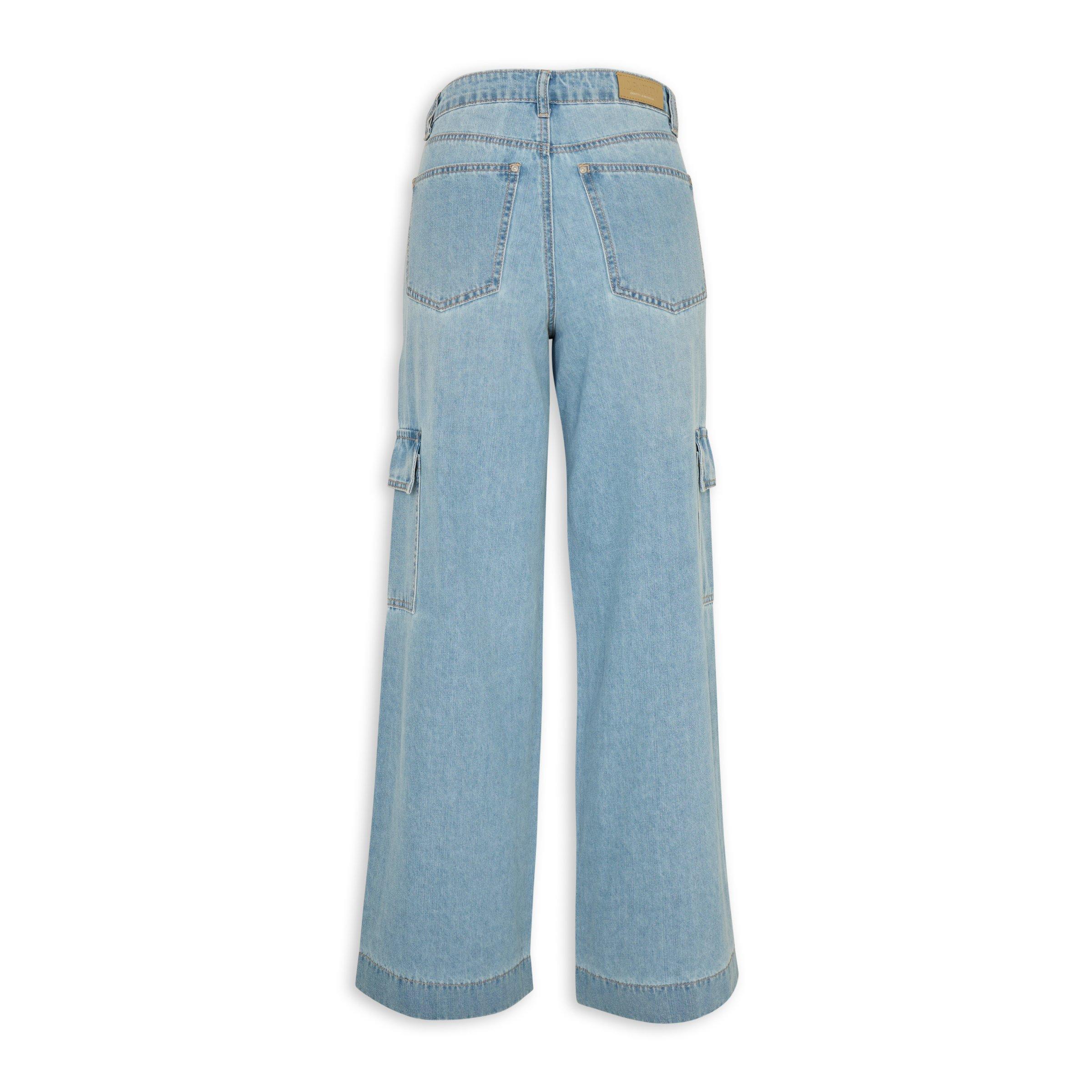 Light Blue Wide Leg Utility Jeans (3227415) | Identity