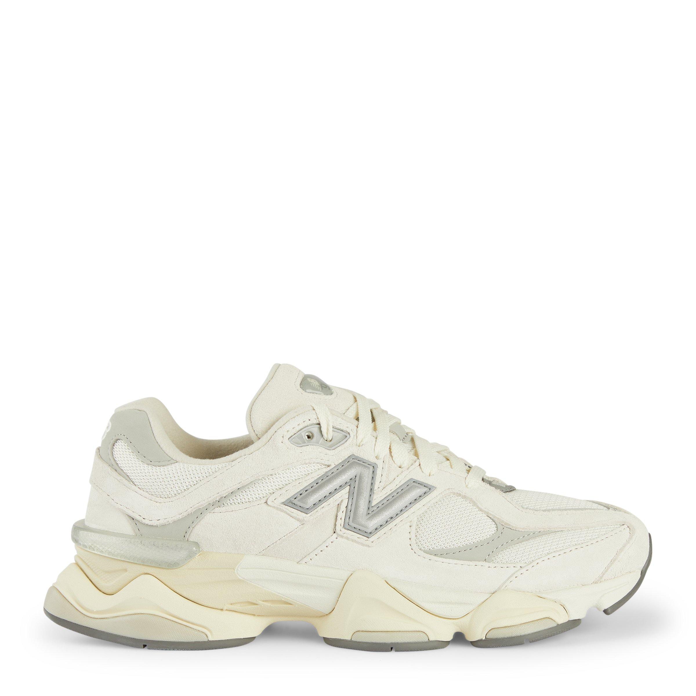 White and Grey 9060 Lace Sneakers (3227666) | New Balance