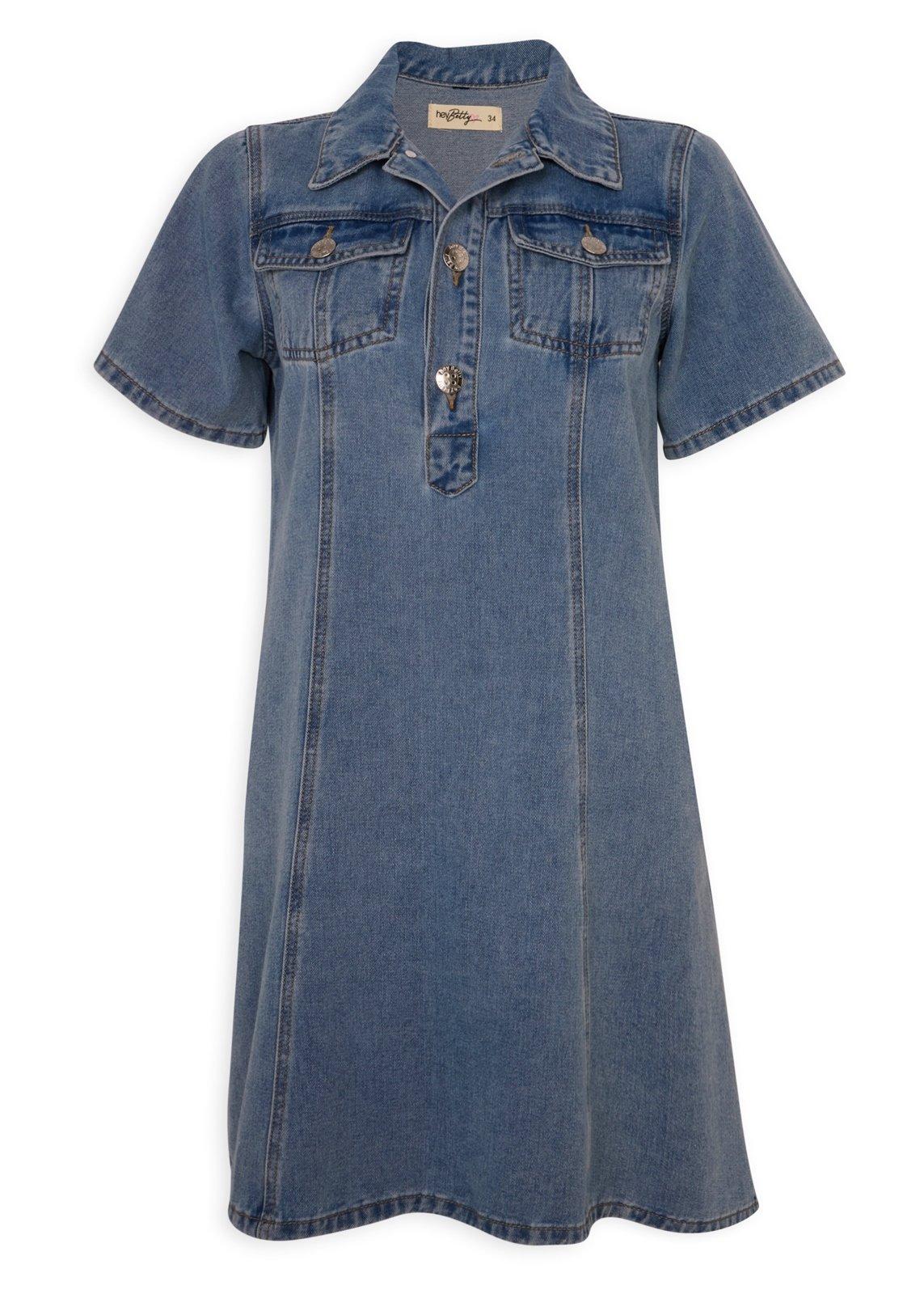 Blue Denim A-line Dress