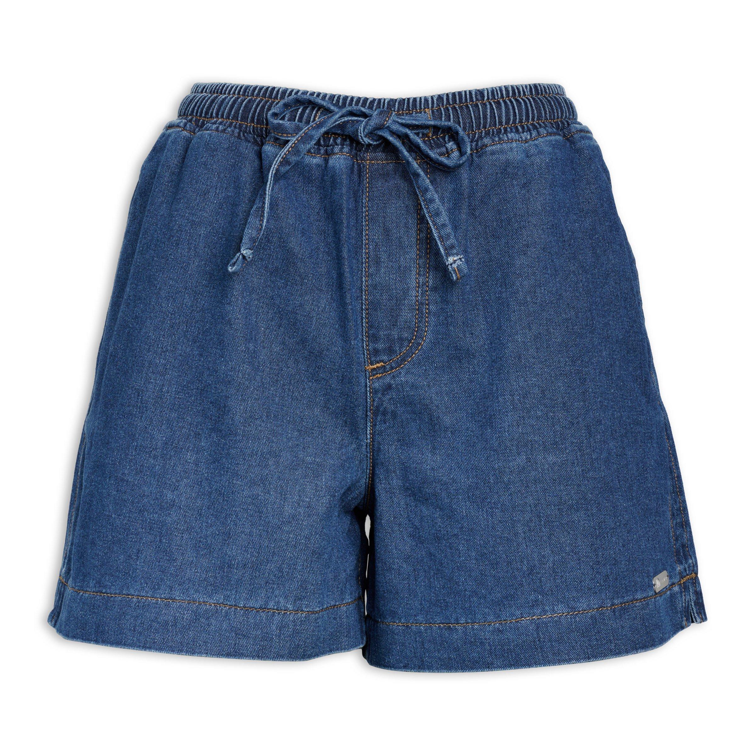 Dark Wash Drawstring Denim Shorts (3227843) | Identity