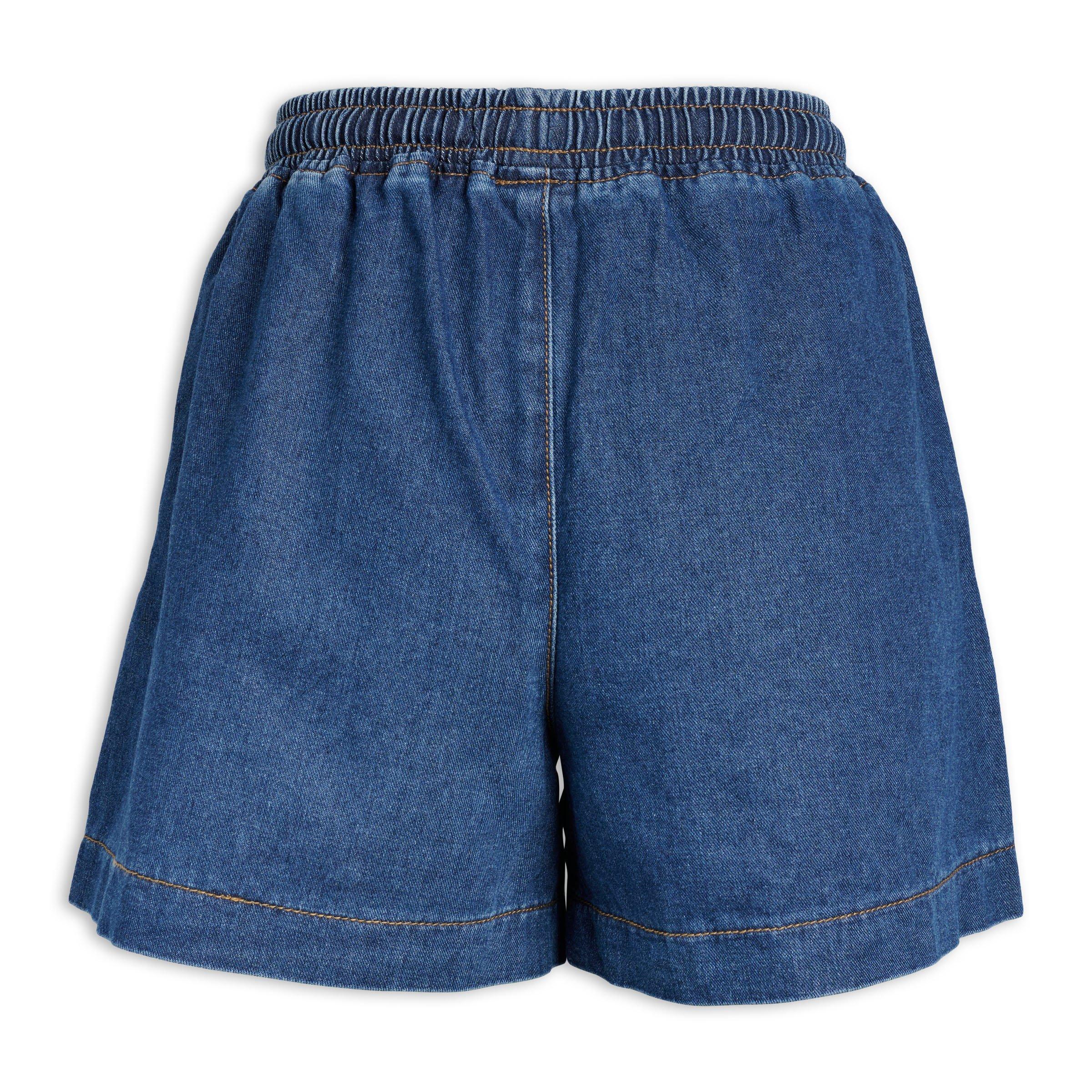 Dark Wash Drawstring Denim Shorts (3227843) | Identity