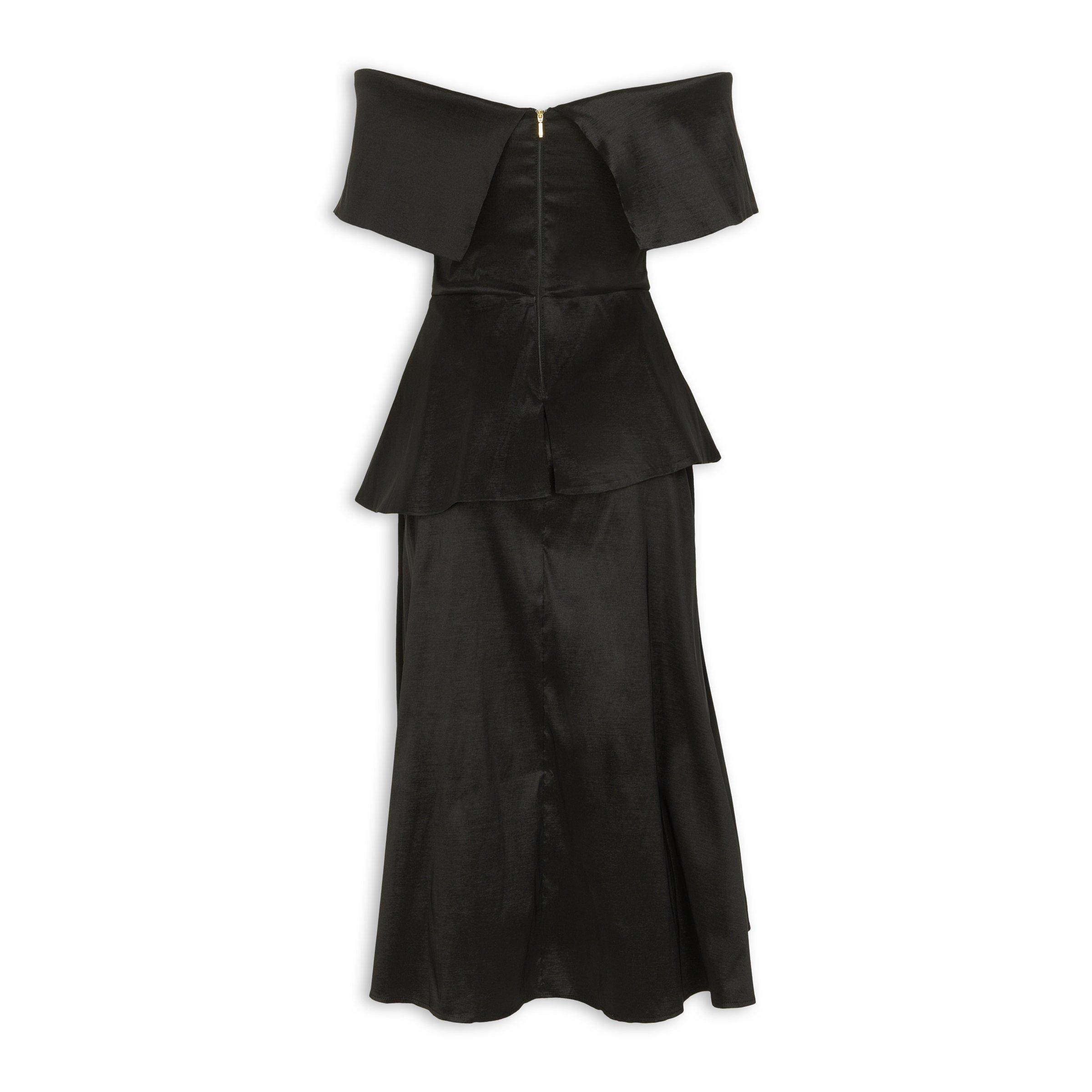 Black Taffeta Envelope Midi Dress (3227921) | Miss Port