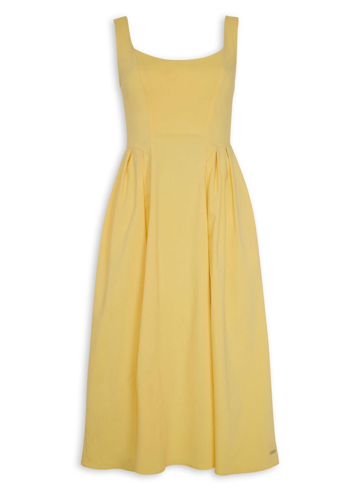 Lemon Yellow Midi Dress (3228742) | Hey Betty