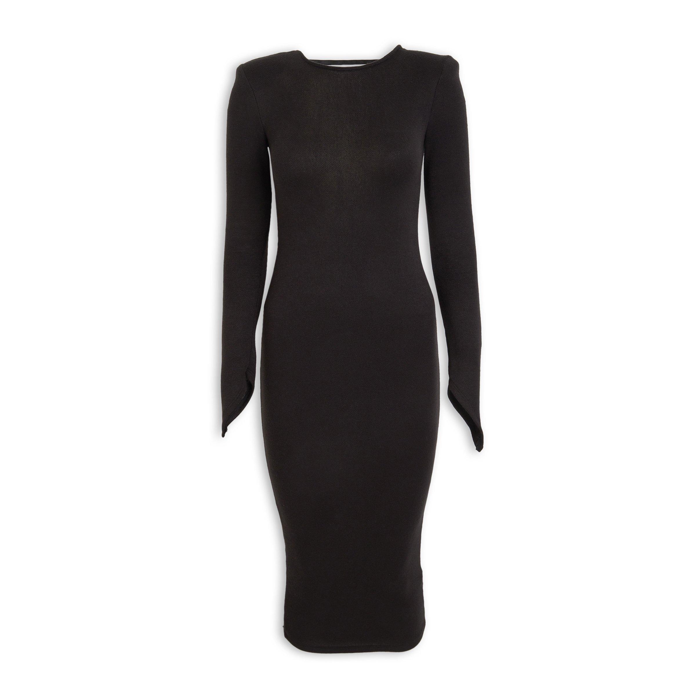 strapless open back dress Meshki Black Cami Backless Long Sleeve Midi Dress UK XS main image 0
