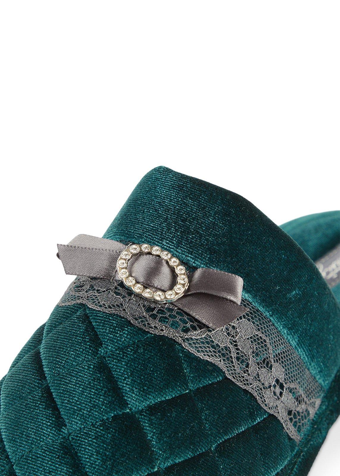 Teal Velour Closed Toe Slippers (3229373) | Truworths