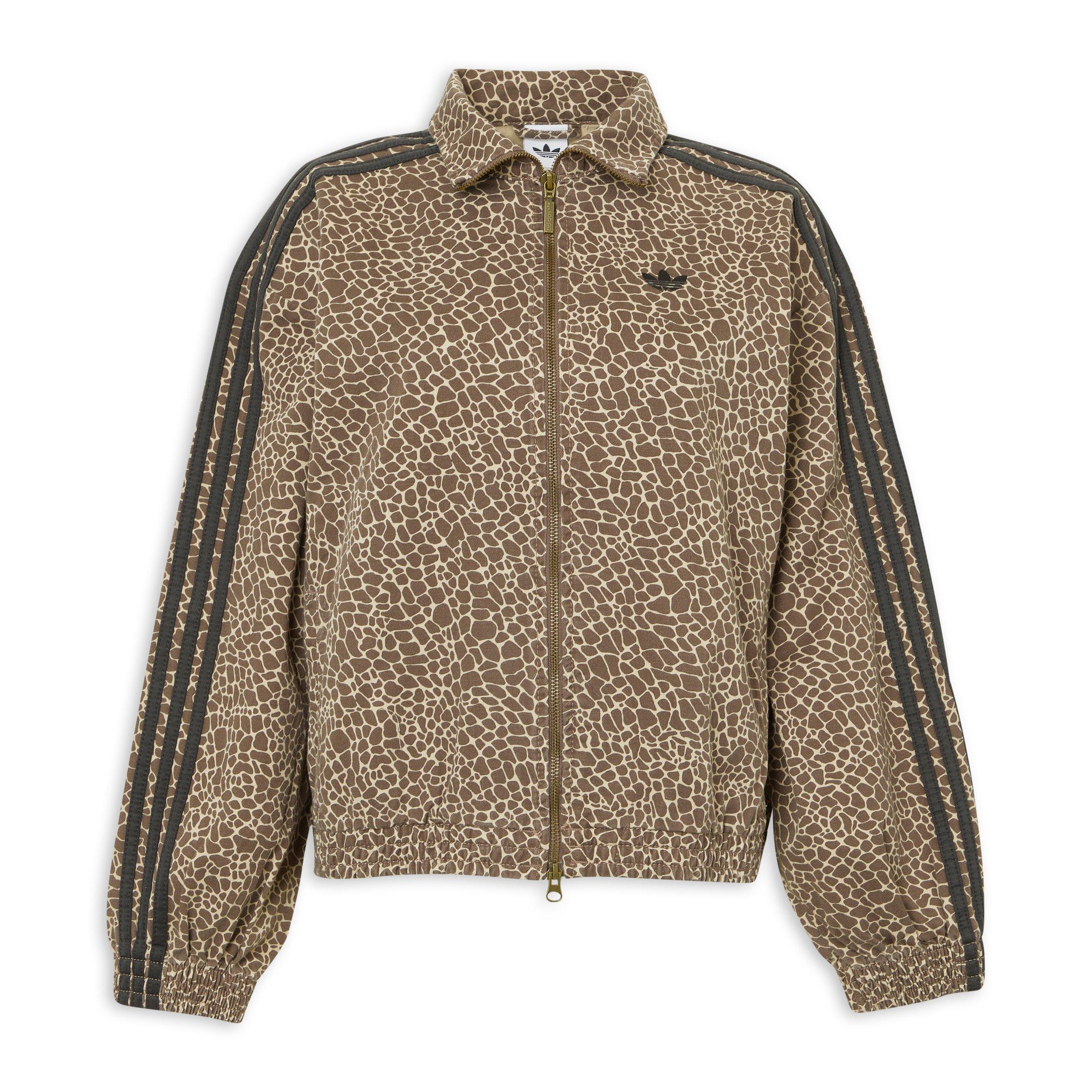 minomino adidas トラックジャケット Brown Firebird Oversized AOP Denim Jacket (3229464) | Adidas