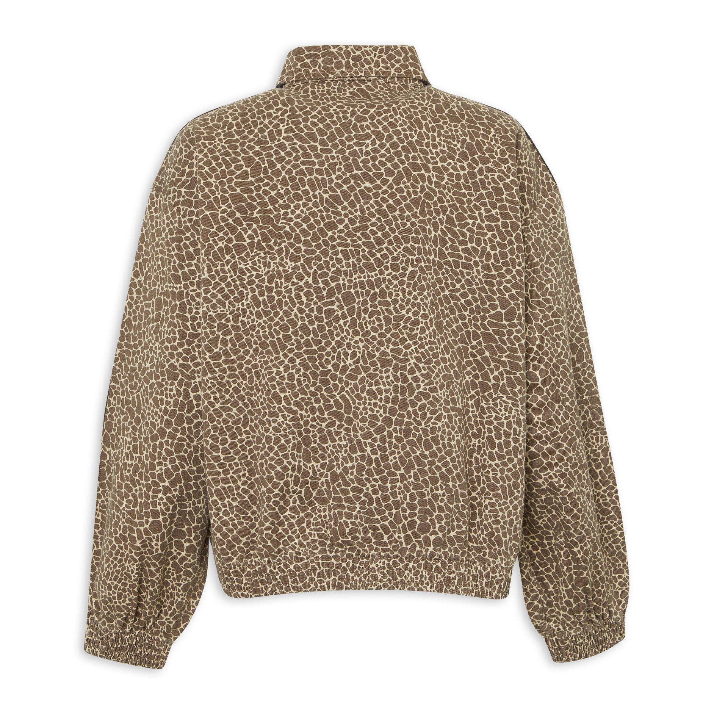 トップス PRINT OVER FOODIE BEEDEN Brown Firebird Oversized AOP Denim Jacket (3229464) | Adidas
