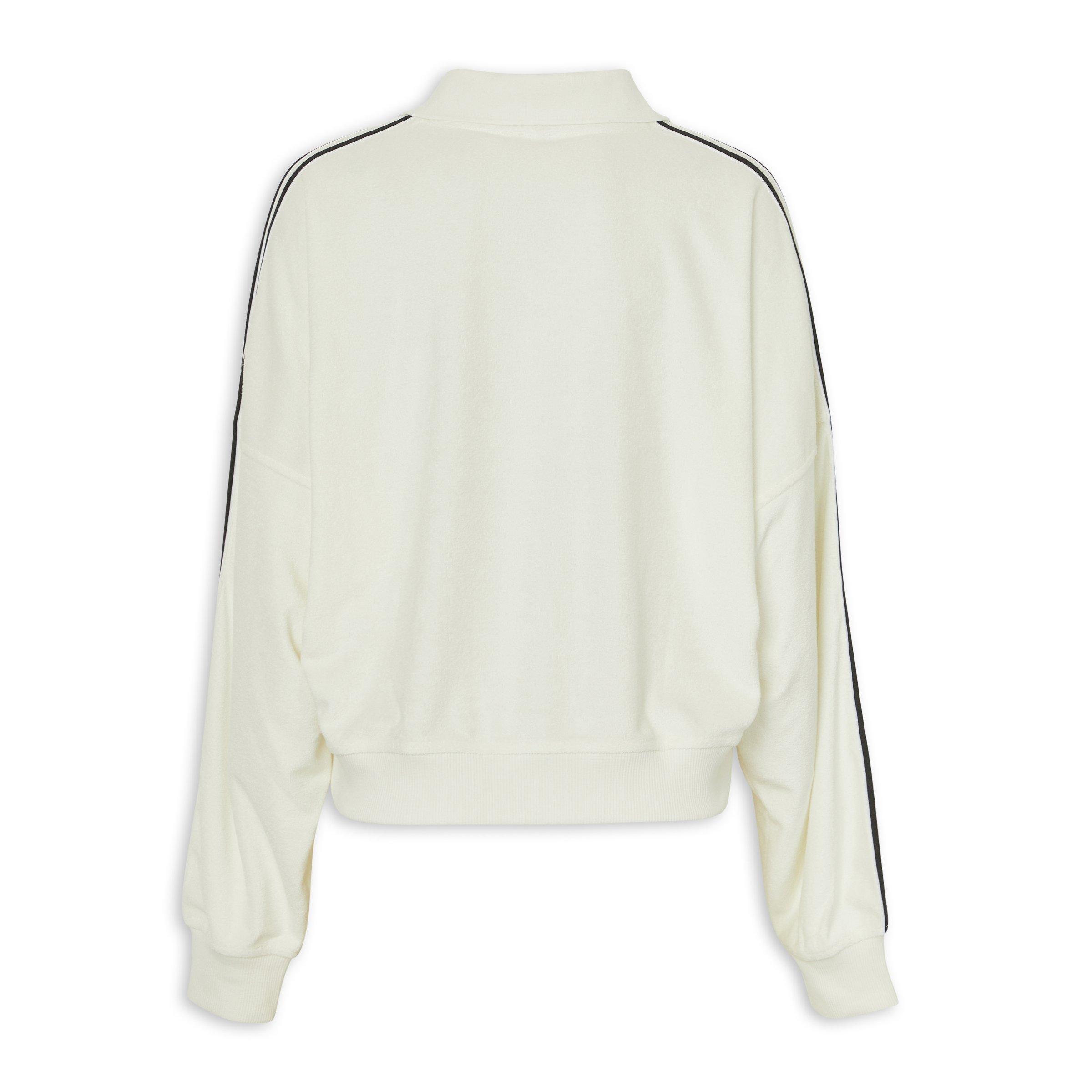 White Terry Towel V Neck Long Sleeves Polo Shirt (3229467) | Adidas