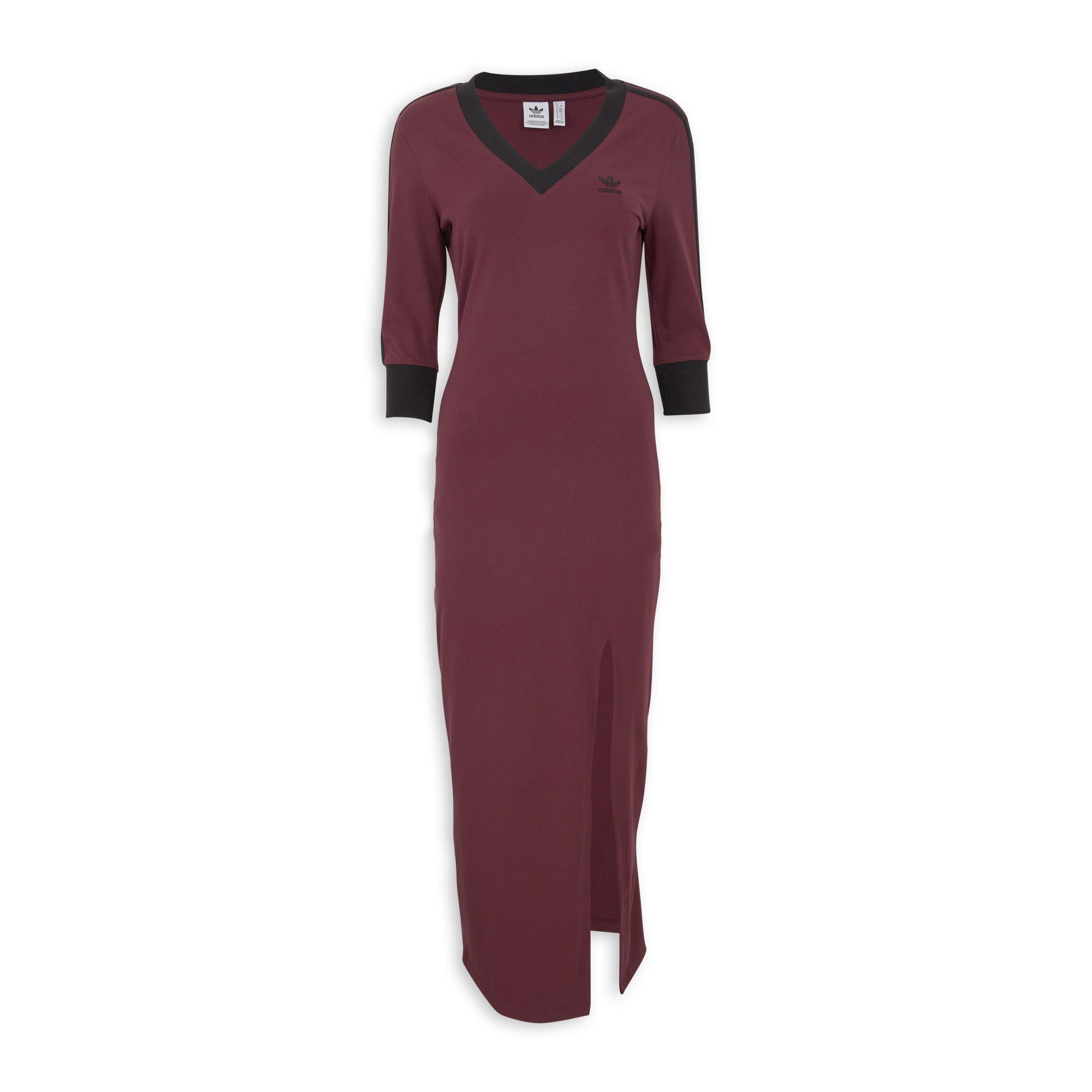 Burgundy V-Neck Dress (3229493) | Adidas
