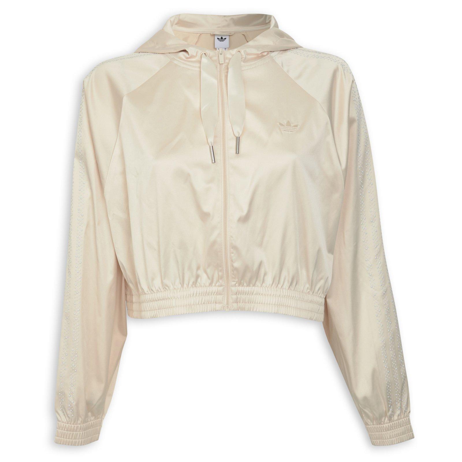 White Pearl Cropped Zip Hoodie (3229563) | Adidas