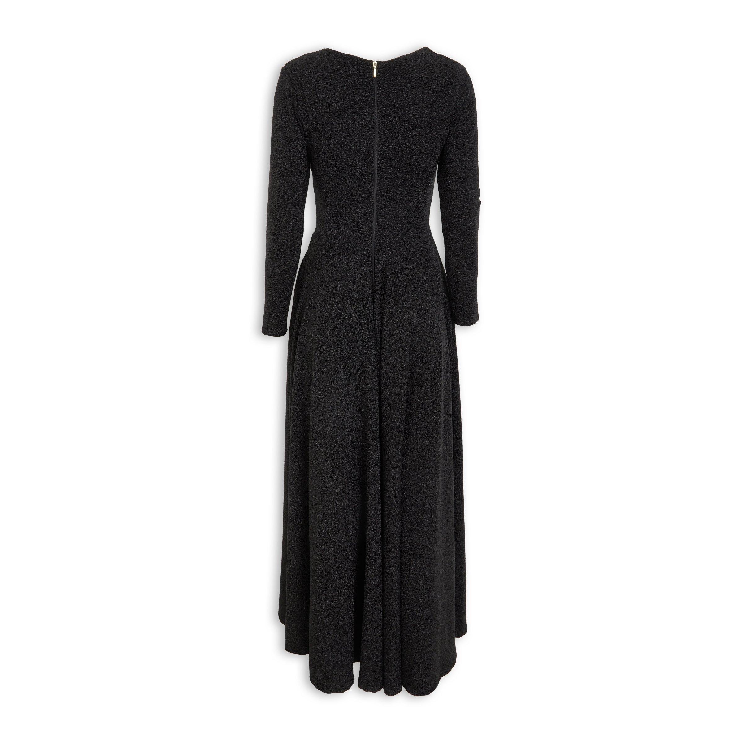 Black Metallic Long Sleeve Dress (3229604) | RSVP