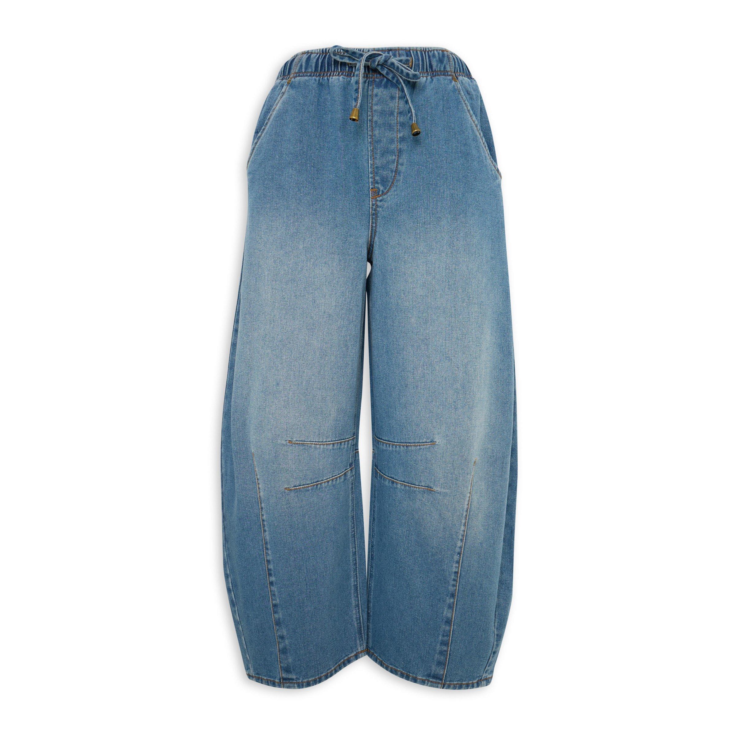 Mid Wash Blue Barrel Jeans (3229932) | Identity