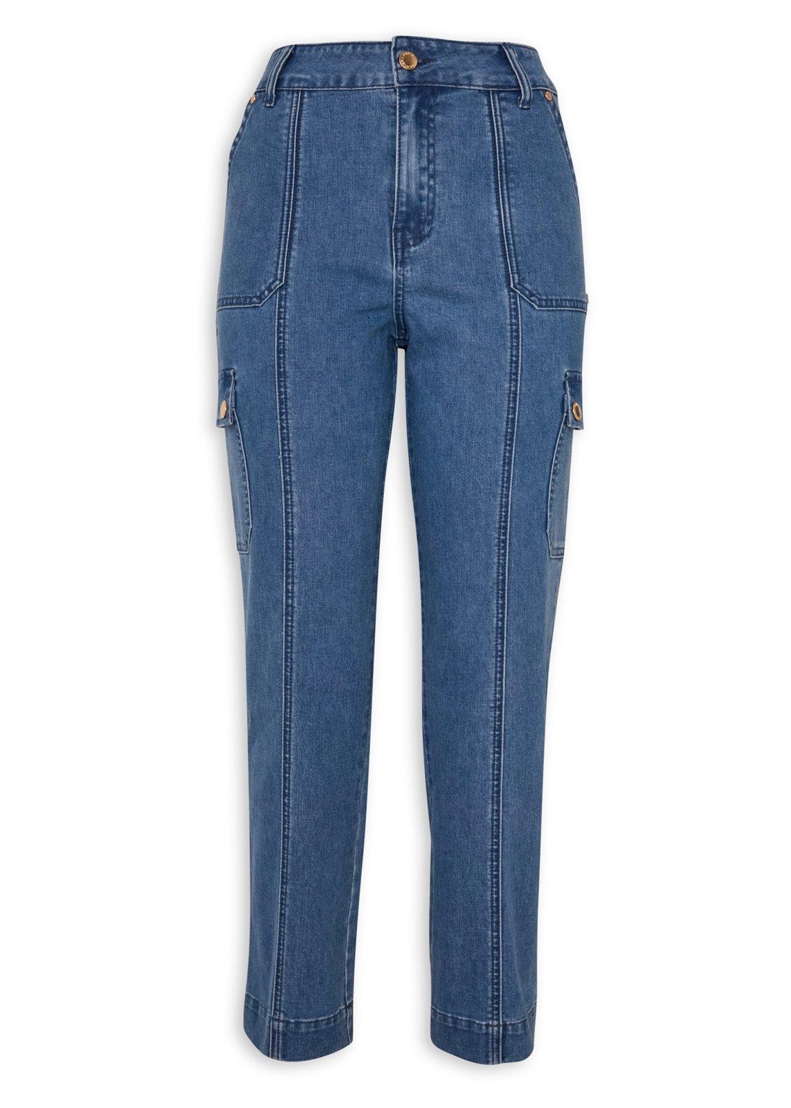 Mid Wash Denim Tapered Utility Jeans (3230030) | Daniel Hechter