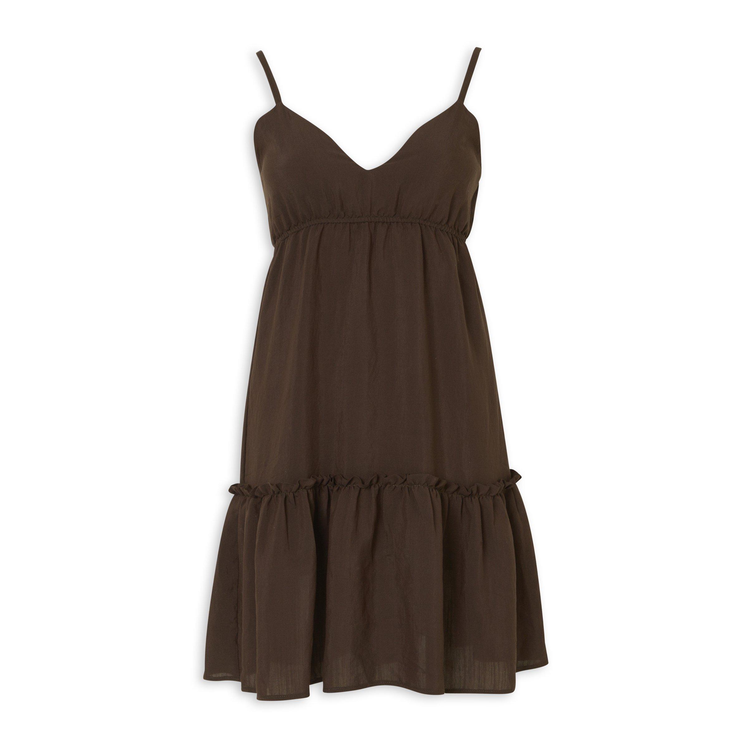 Brown Fit and Flare Dress (3230136) | Identity
