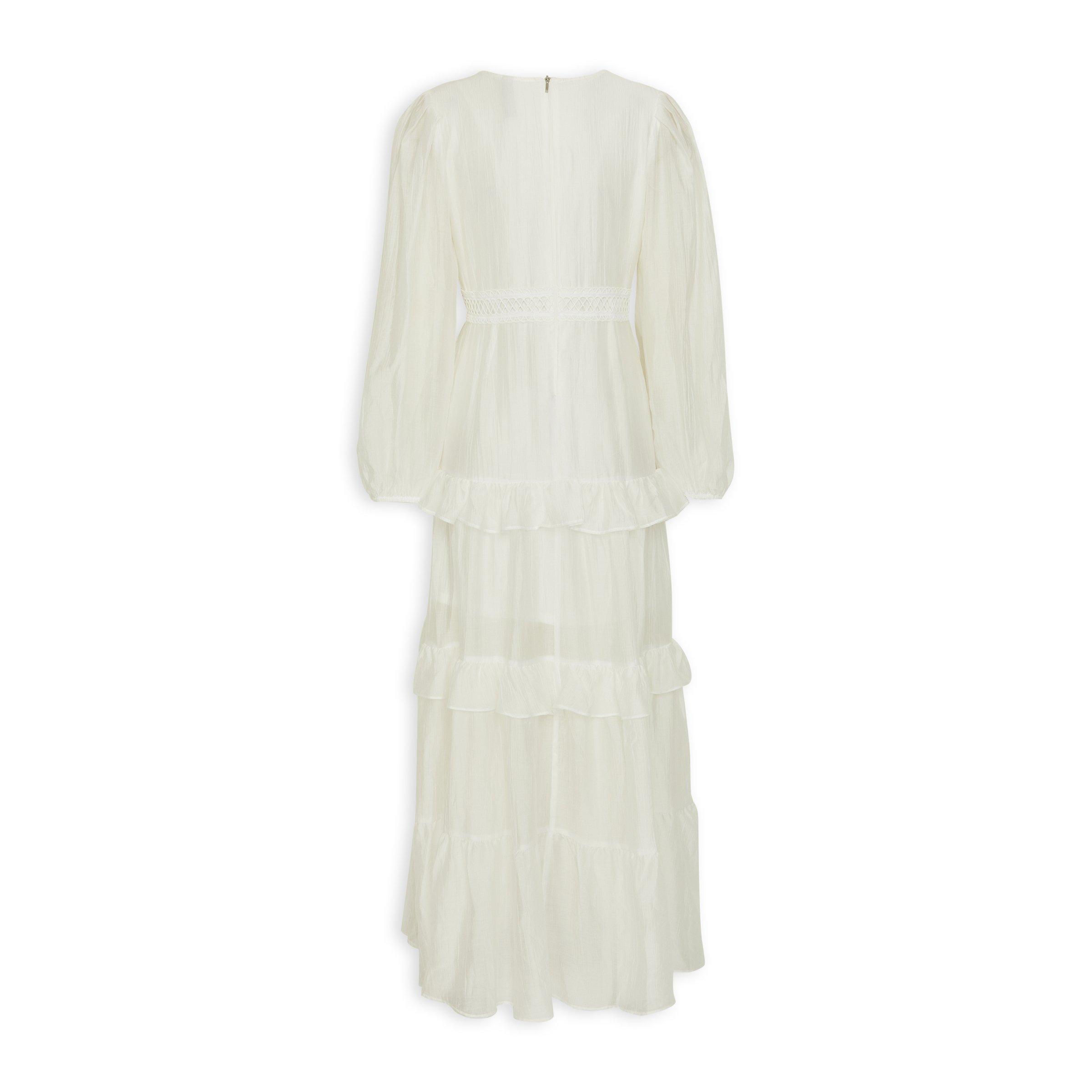 White Trim Detail Maxi Dress (3230313) | Amber