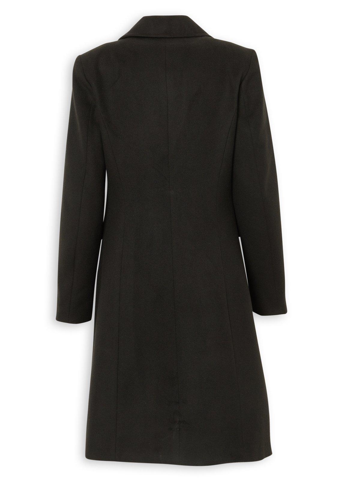 Black Melton Longer Length Coat (3230542) | Daniel Hechter
