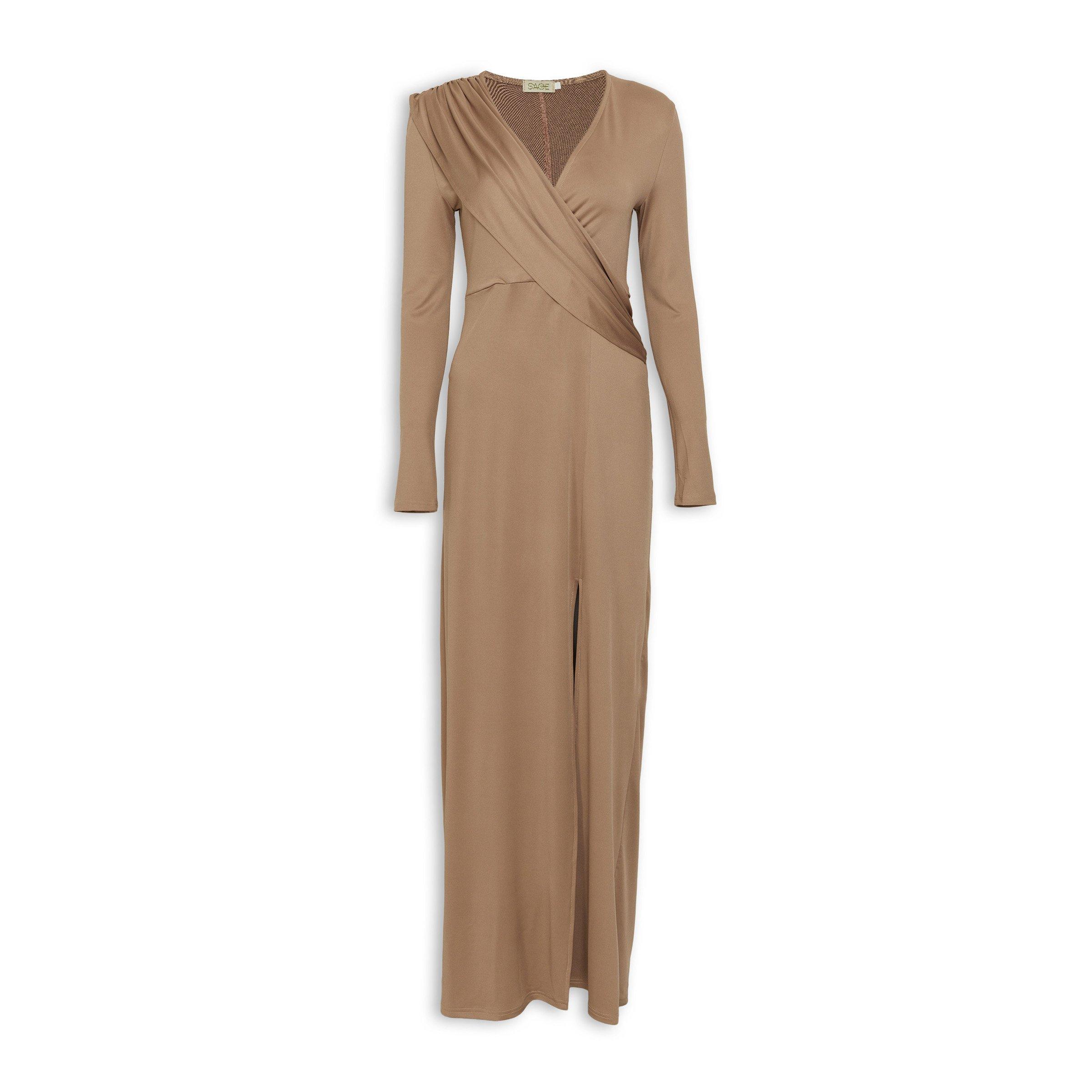 Coffee Brown Sash Bodycon Dress (3230987) | Sage Ladies