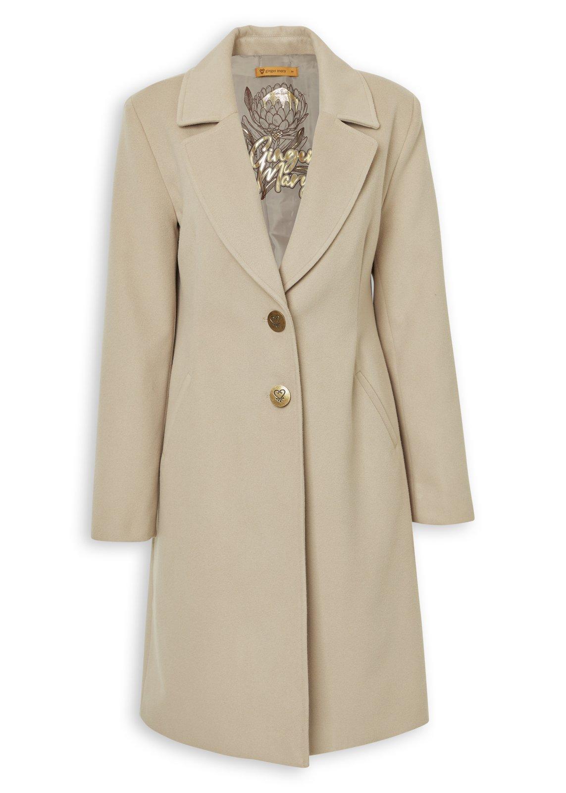 Beige Melton Coat (3231207) | Ginger Mary