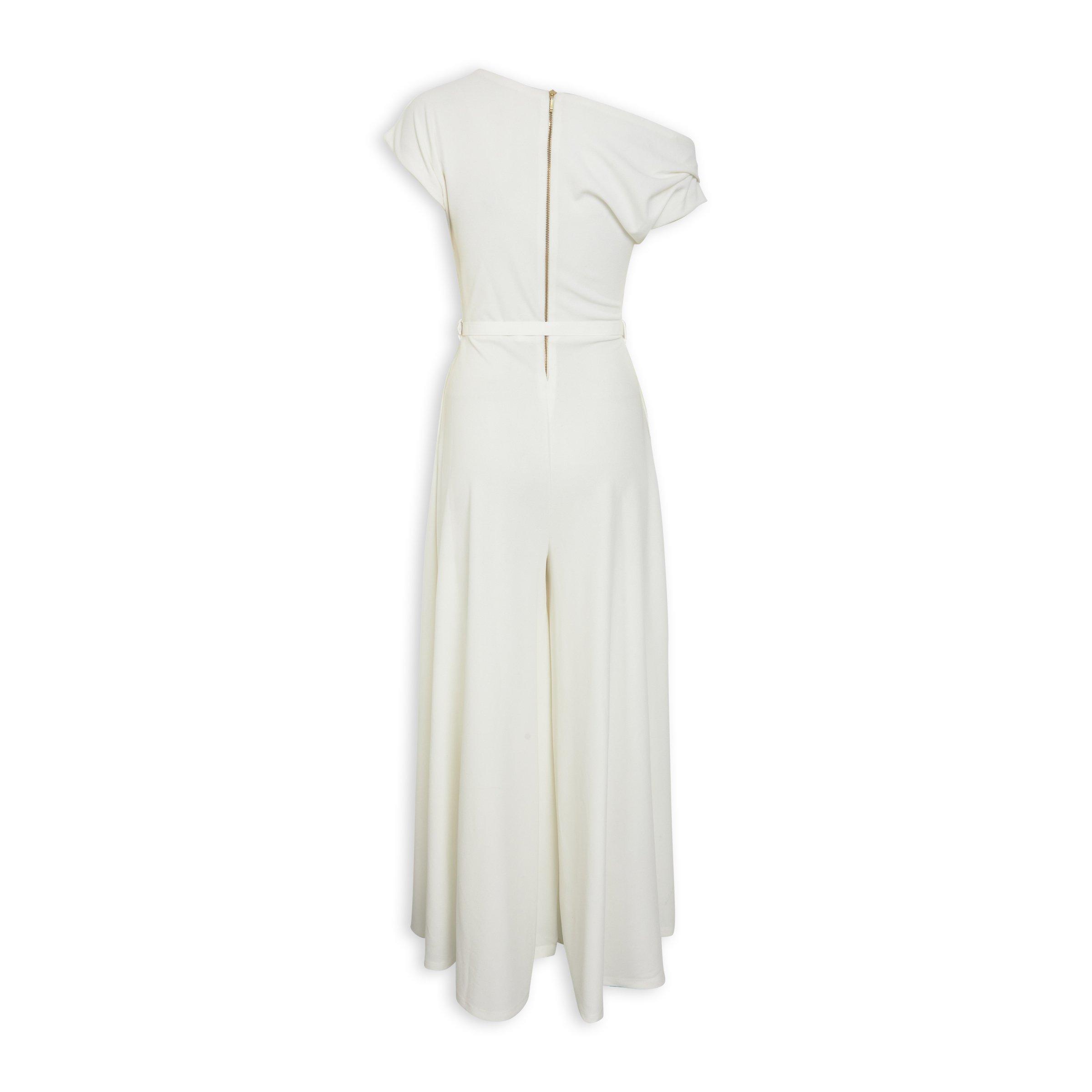 Ivory Drop Shoulder Belted Jumpsuit (3231313) | X&O Ladies