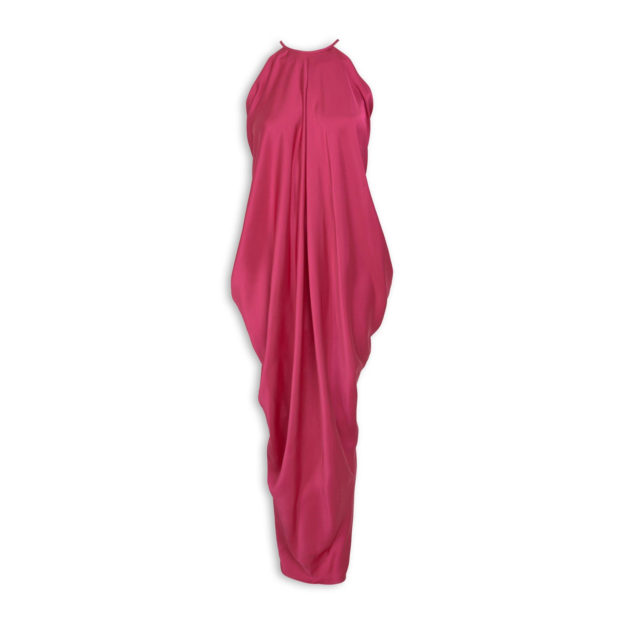 Cerise Pink Draped Cowlneck Dress (3231317) | X&O Ladies