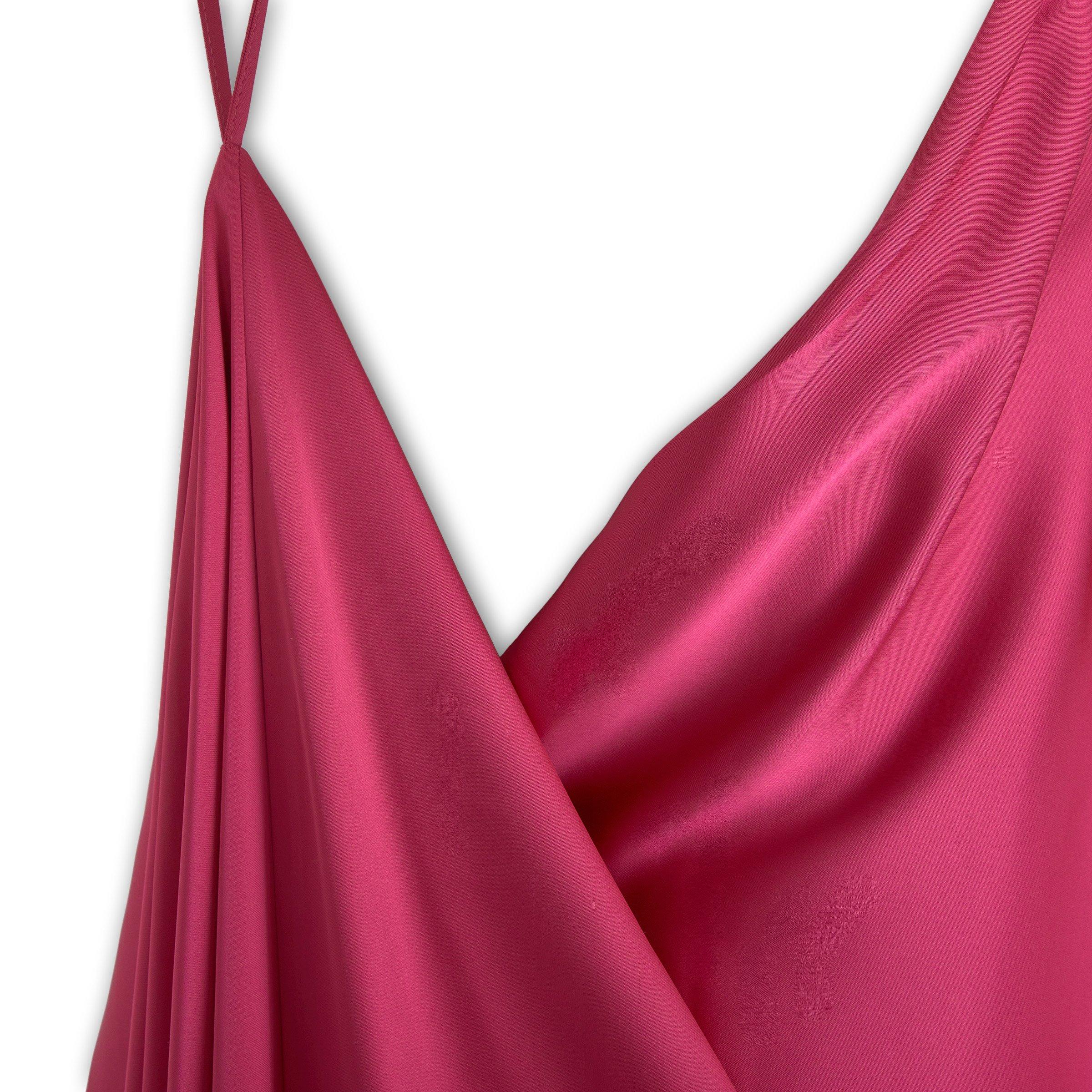 Cerise Pink Draped Cowlneck Dress (3231317) | X&O Ladies