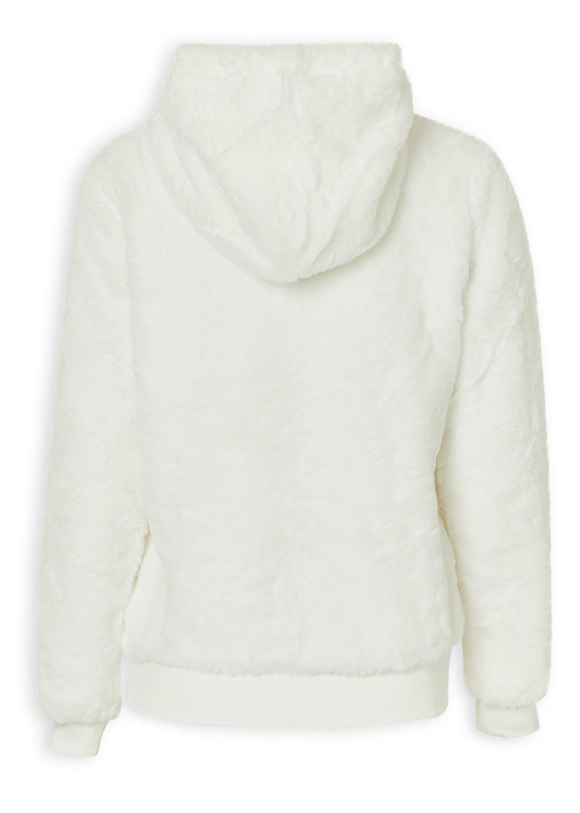 White Fluffy Zip Through Hoodie (3232092) | Inwear