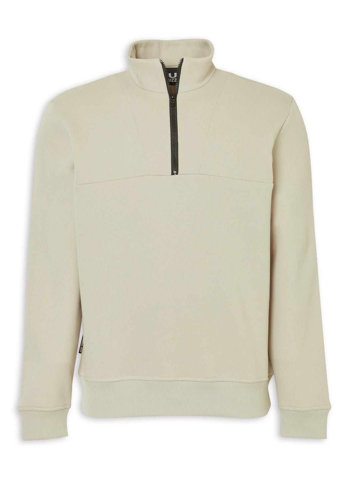 ピッピ Beige Quarter-zip Sweat Top (3232225) | UZZI