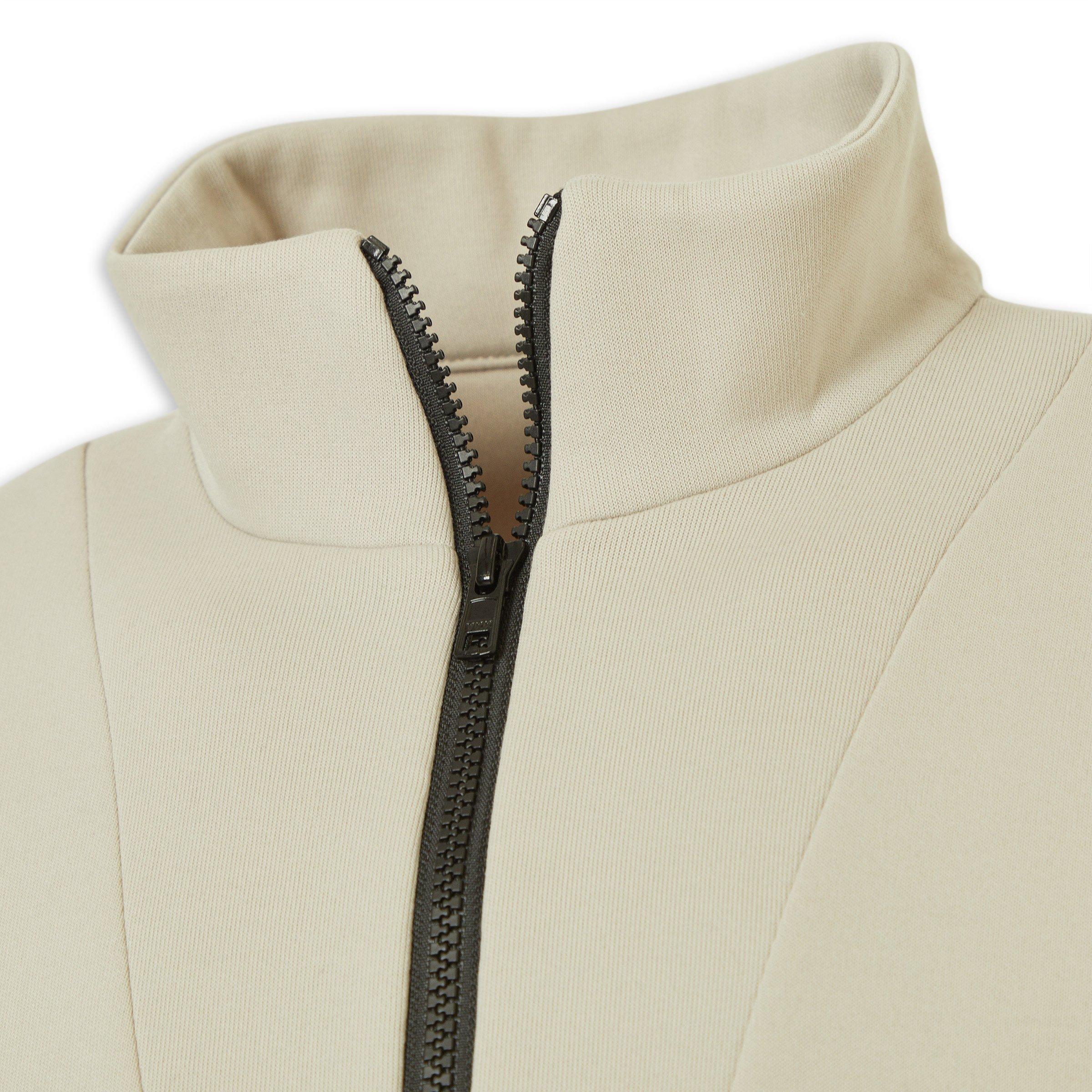 Beige Quarter-zip Sweat Top (3232225) | UZZI