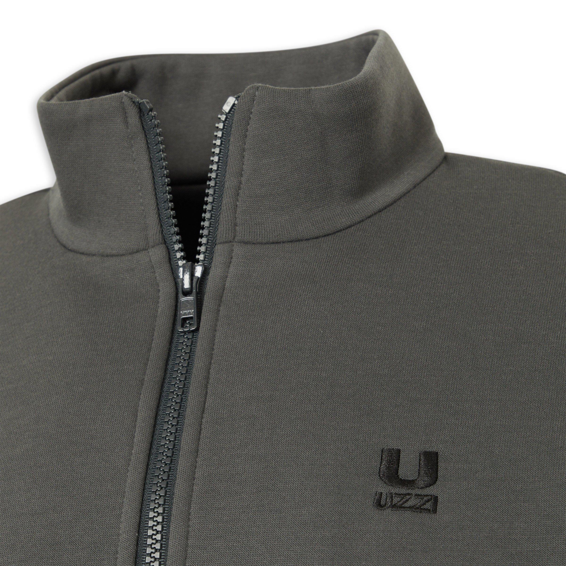 Charcoal Grey Zip-through Sweat Top (3232226) | UZZI