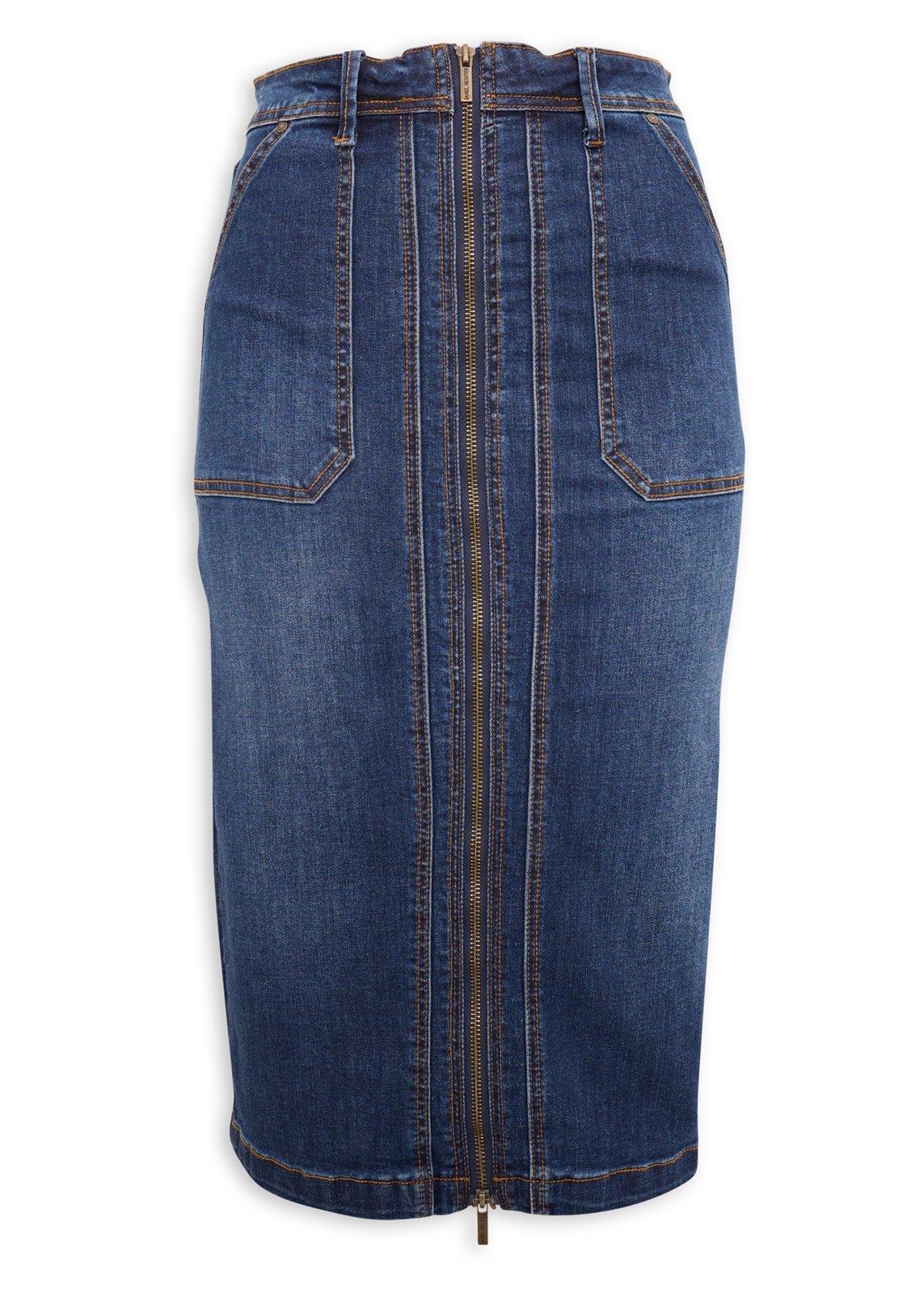 Blue Dark Wash Zip Pencil Skirt (3232554) | Daniel Hechter