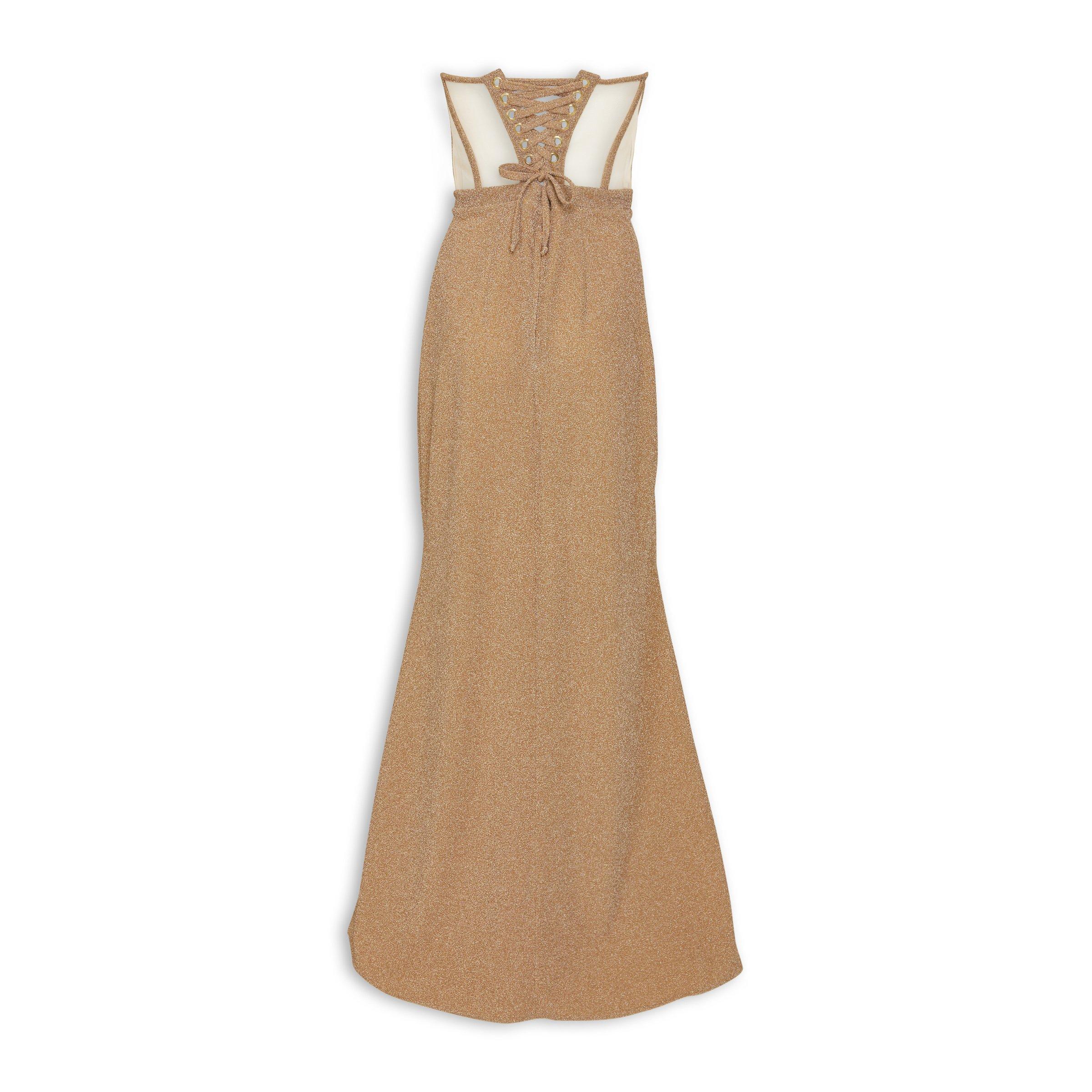 slim fit dress slacks Sandra Gold Lurex Knit Dress main image 0