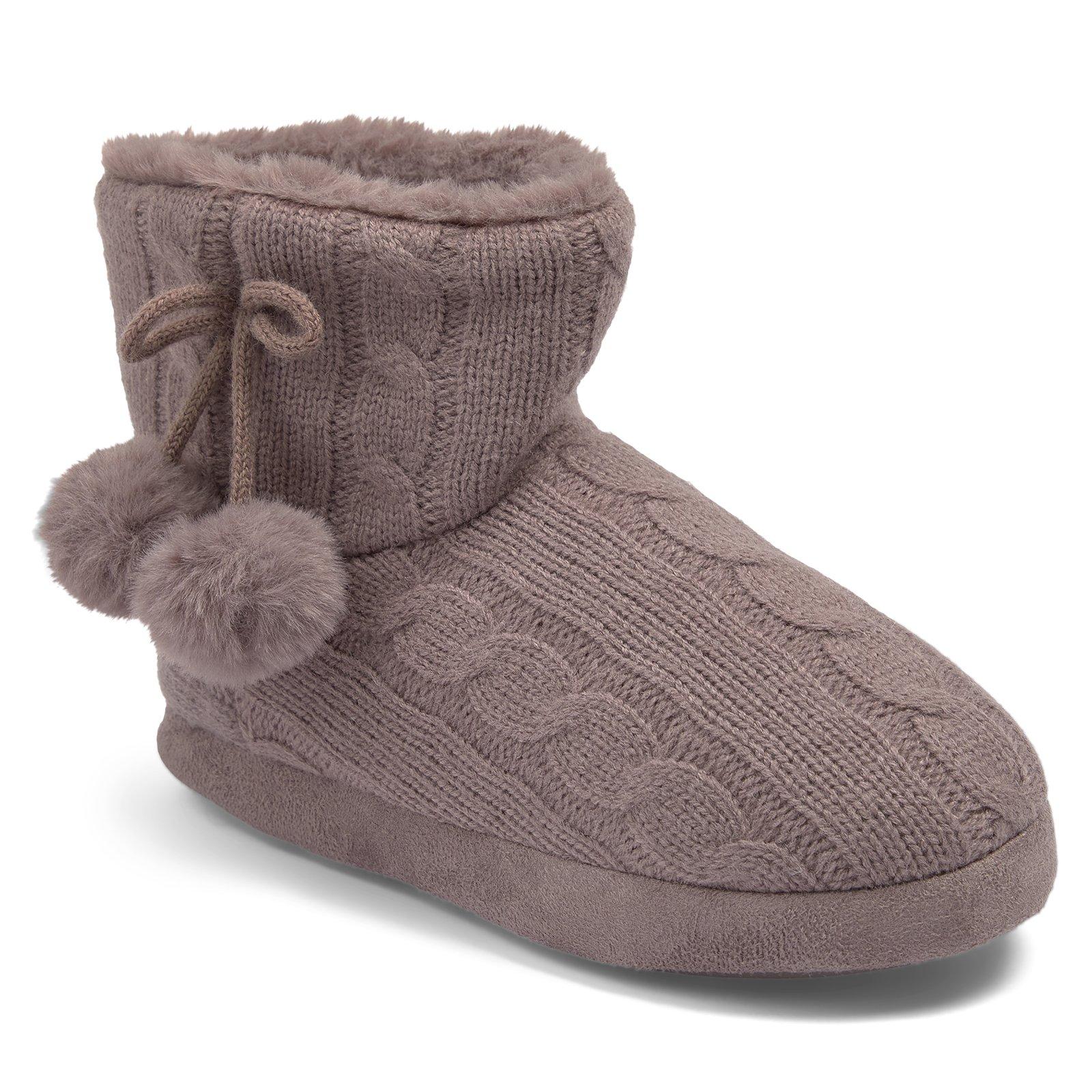 szn Mocha Cable Knit Slipper Boot (3232612) | Identity