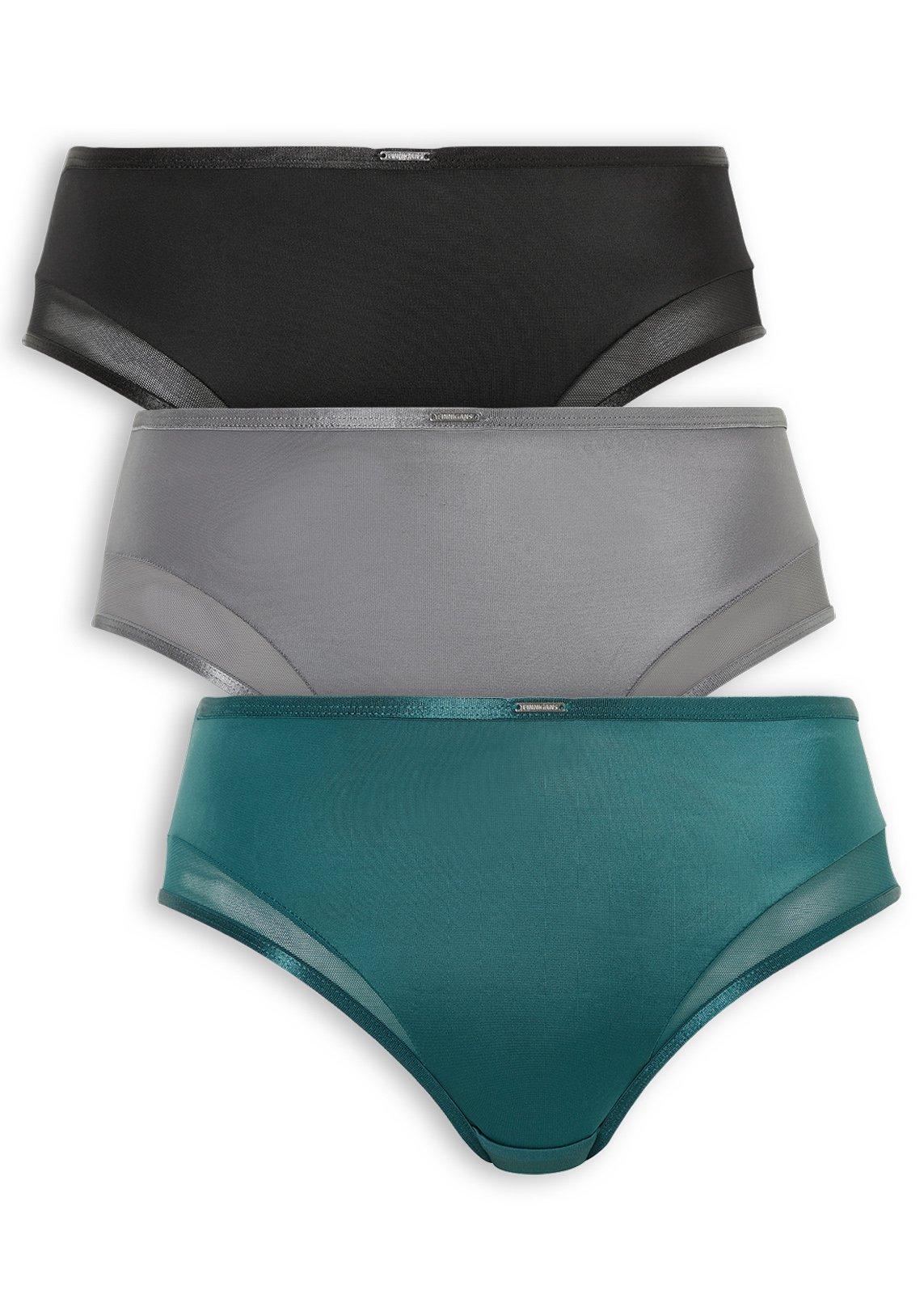 3-Pack Green & Black Hi-Leg Panties (3232641) | Finnigans