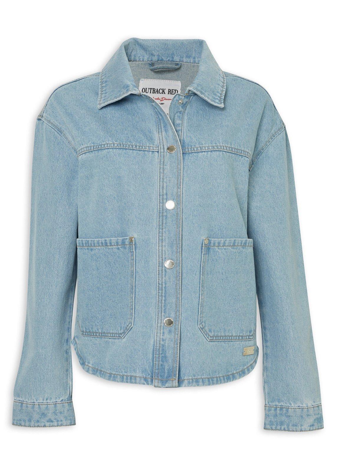 Blue Light Wash Denim Shacket (3233047) | OUTBACK RED
