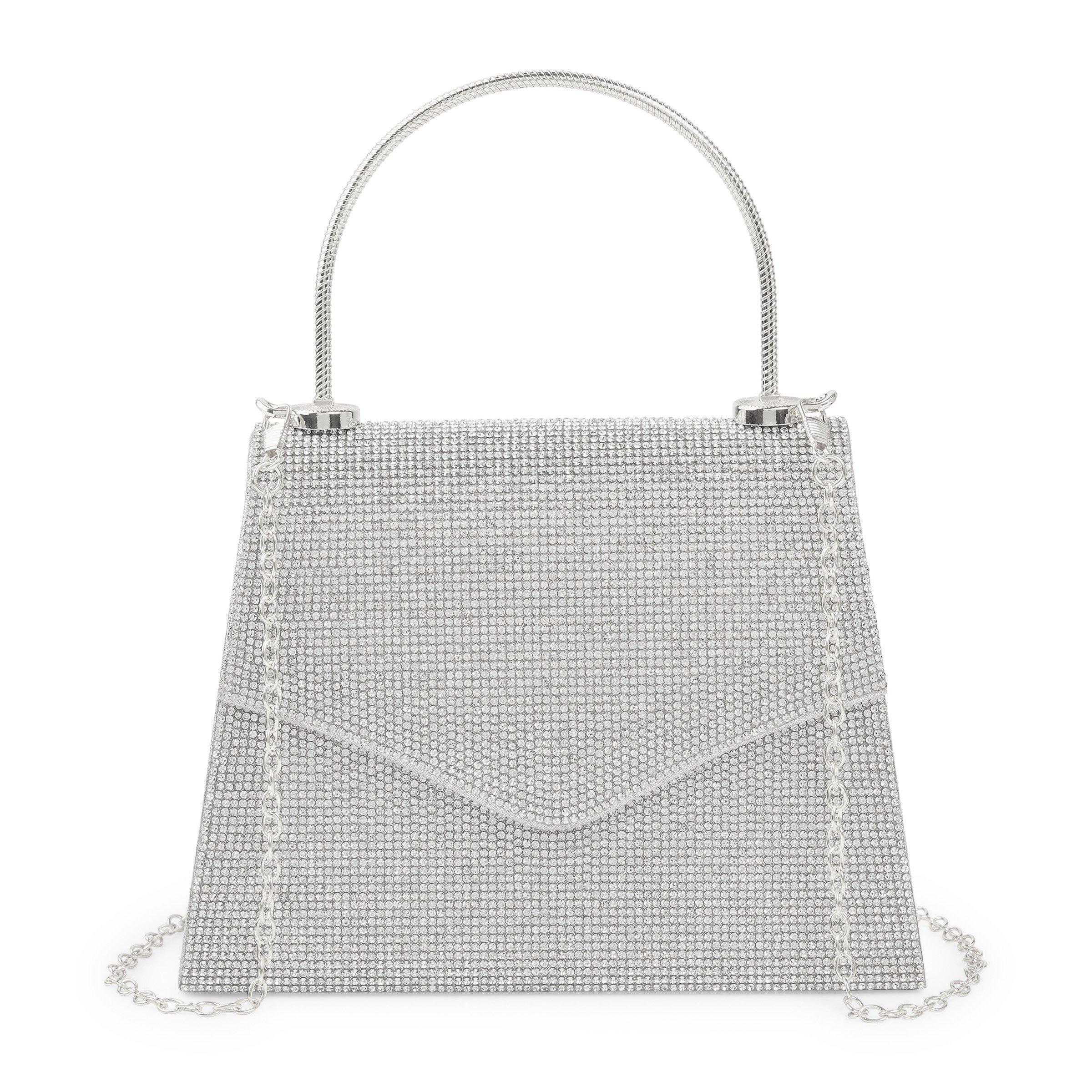 Silver Diamante Trapezium Clutch Bag (3233087) | 4Flavour Bags
