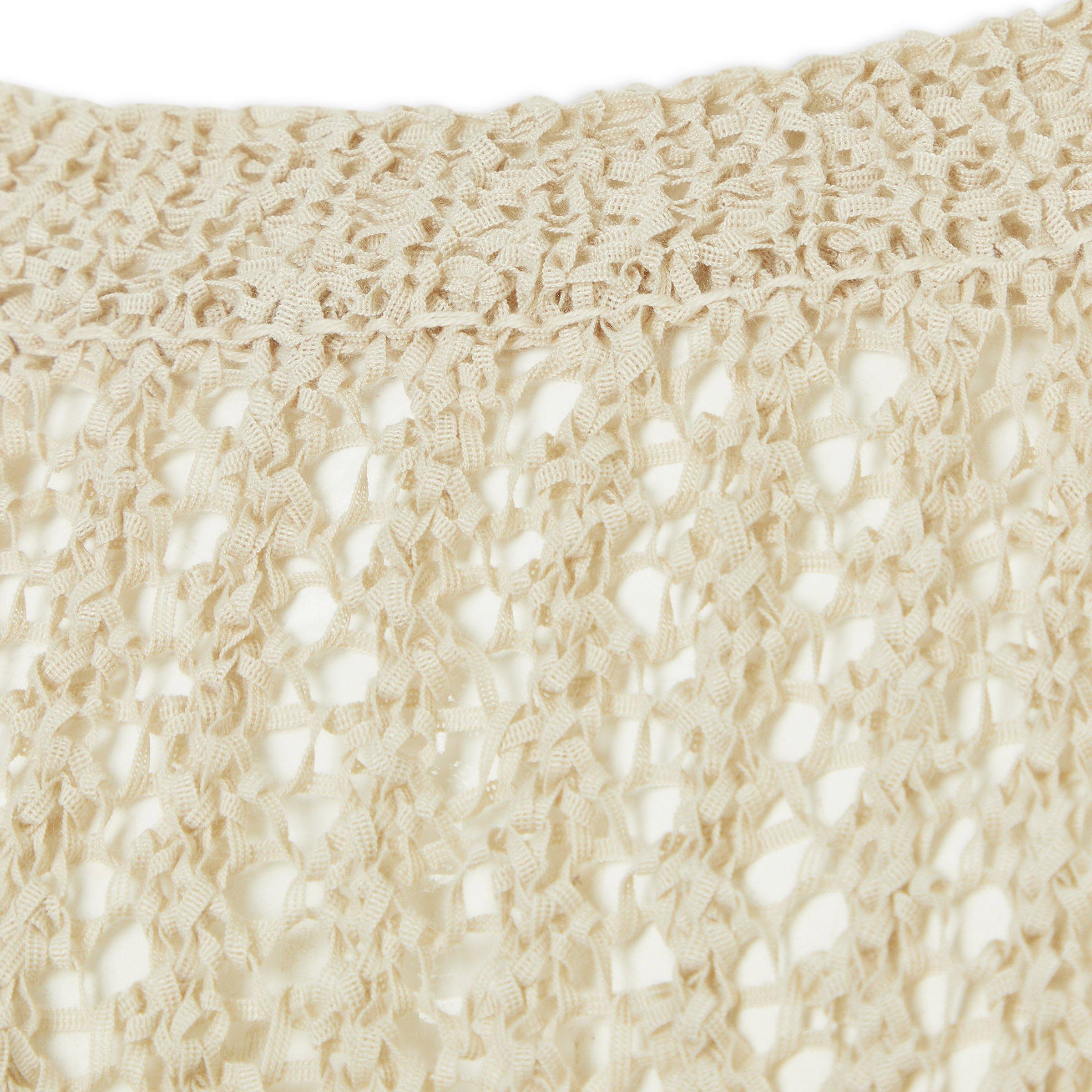 Cream Crochet Knit Short Sleeve Top (3233202) | LTD Woman