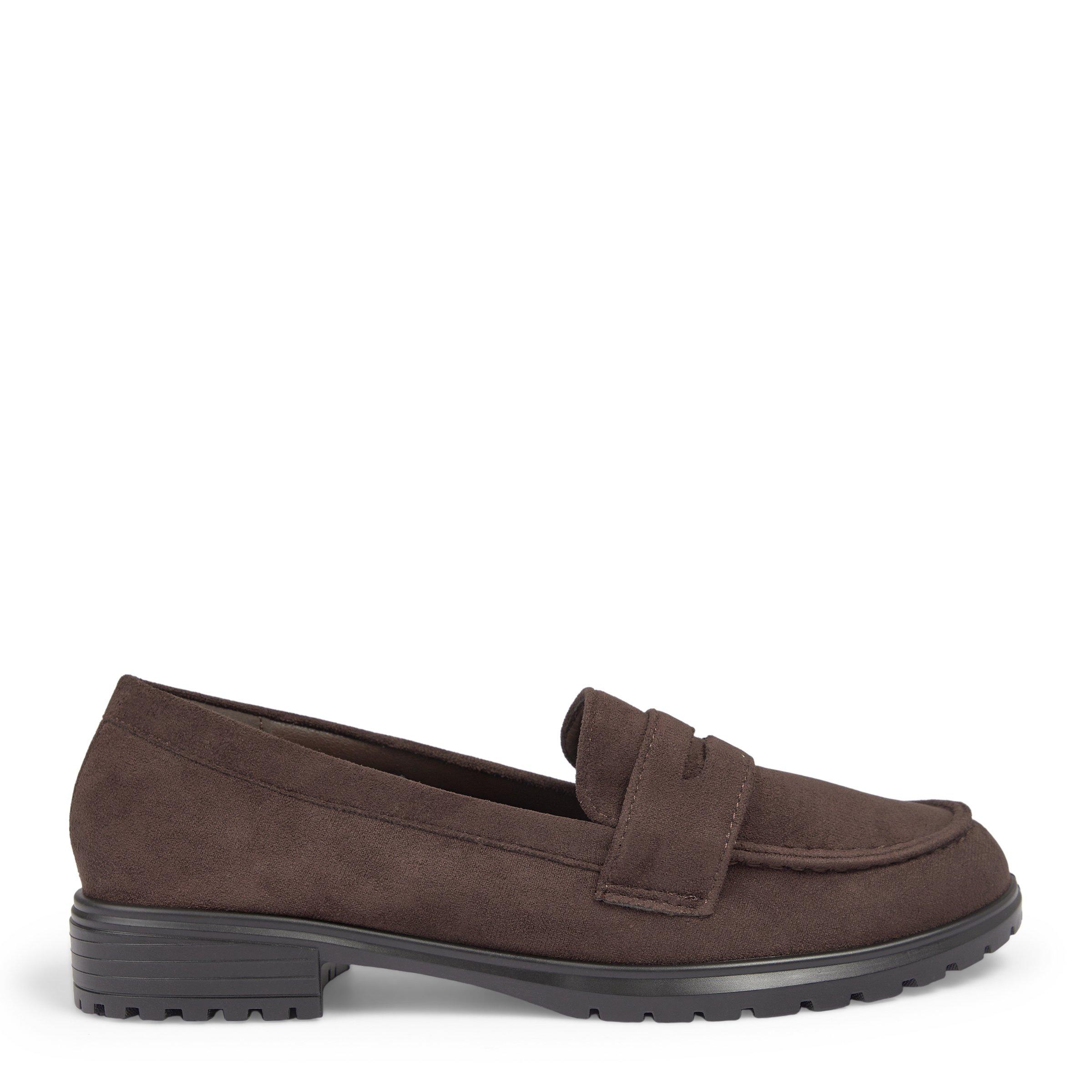 Brown Faux Suede Platform Loafers (3233513) | Identity