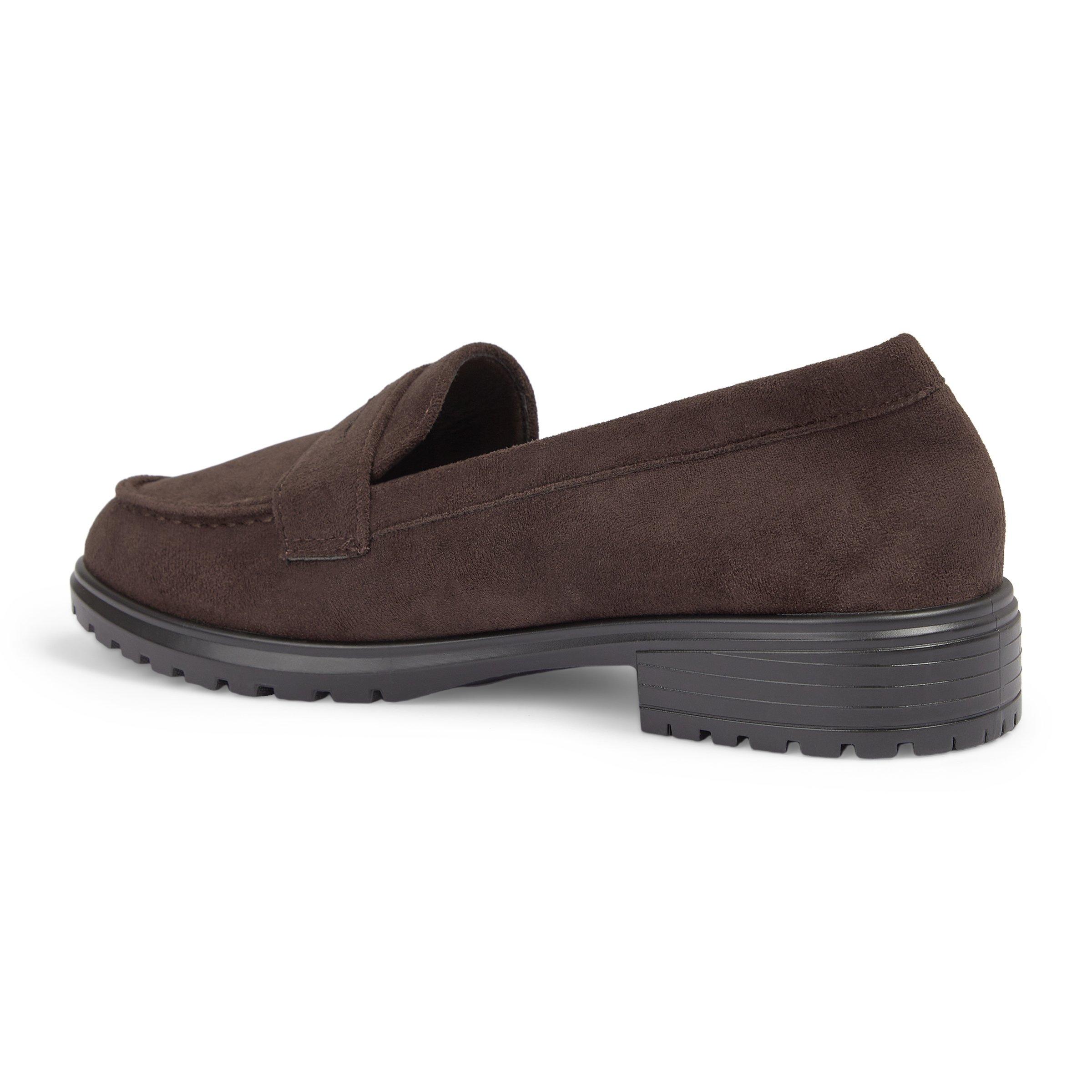 Brown Faux Suede Platform Loafers (3233513) | Identity
