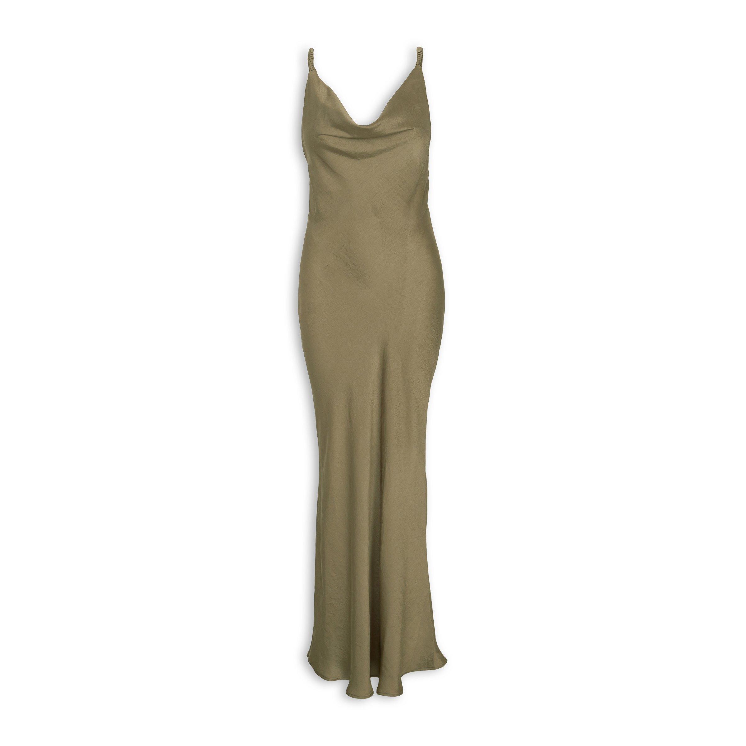Olive Strappy Detailed Maxi Dress (3233601) | Amber