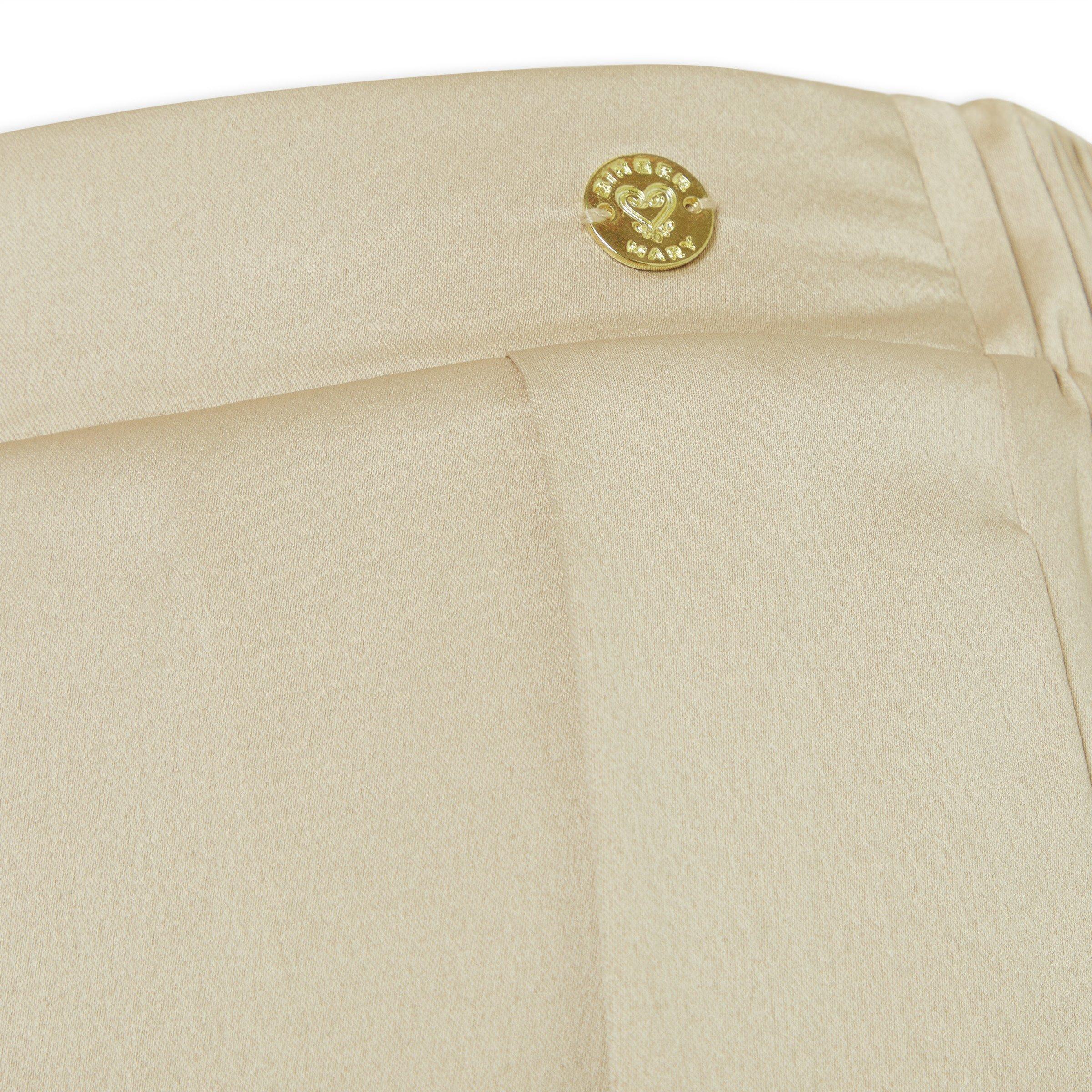 Beige Satin Wide Leg Pants (3233618) | Ginger Mary