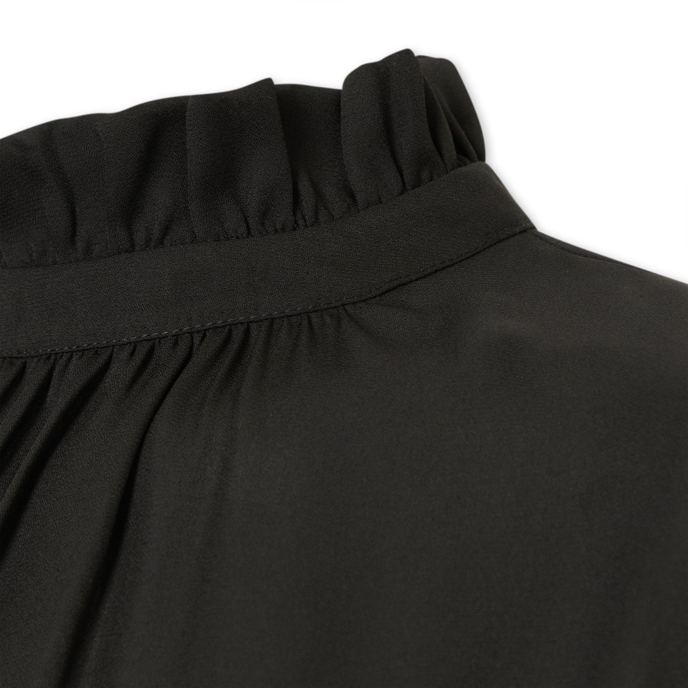 Black Ruffle High Neck Blouse (3233656) | Identity
