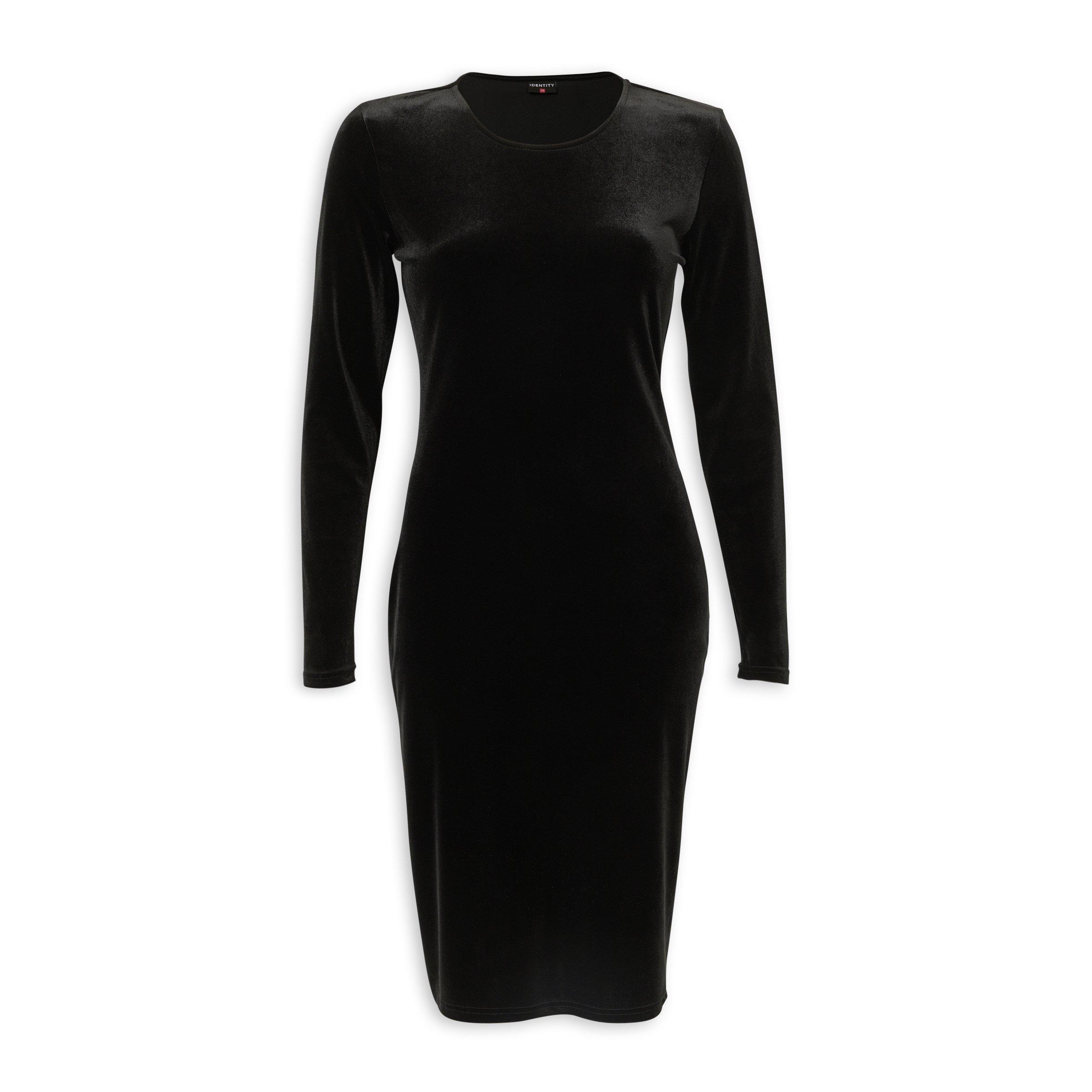 black dress with studs Alessi Silk-Velvet Midi Dress in Black
