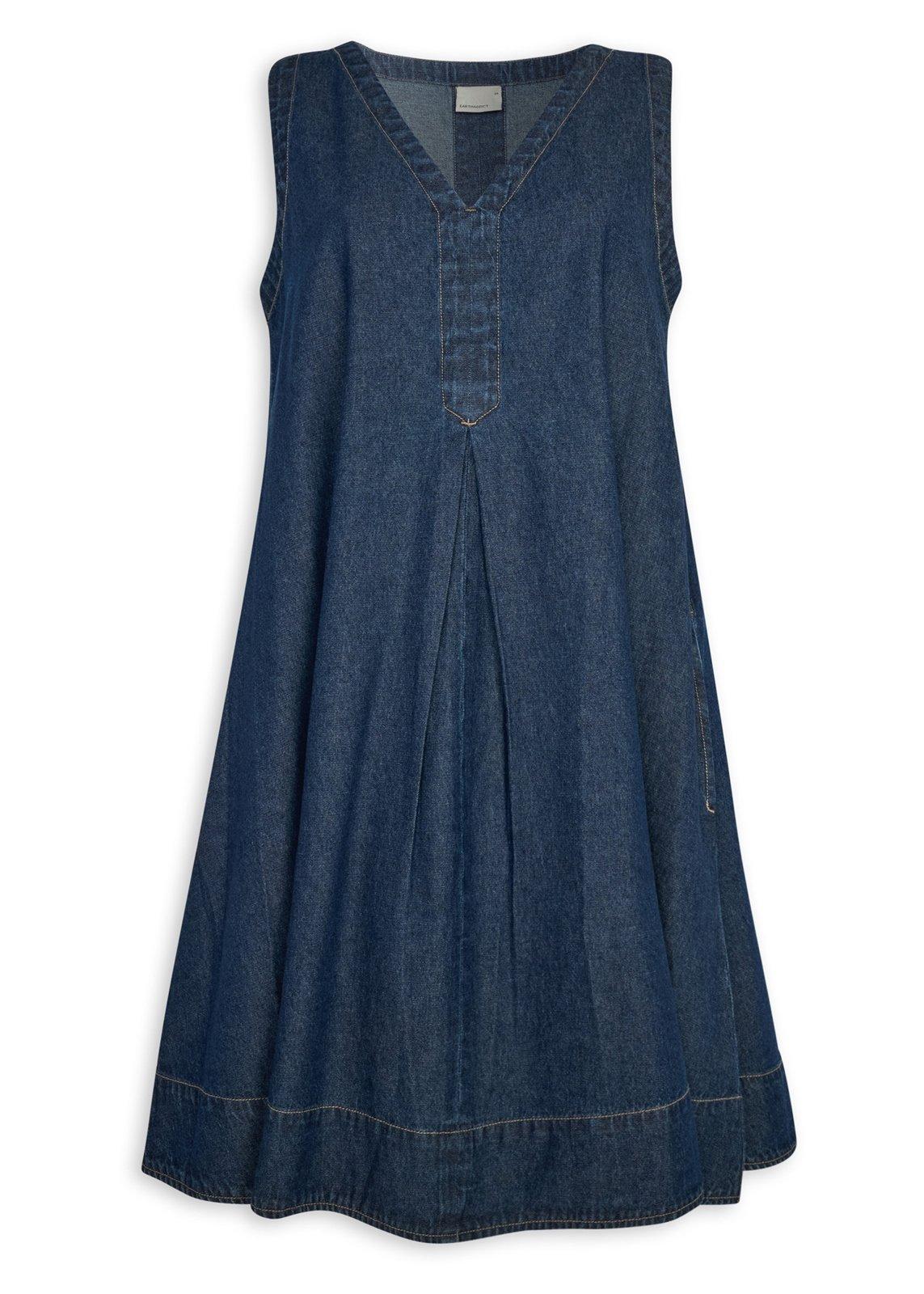 white christmas dresses Wash Lab Denim Piece Dyed Denim Dress in Blue