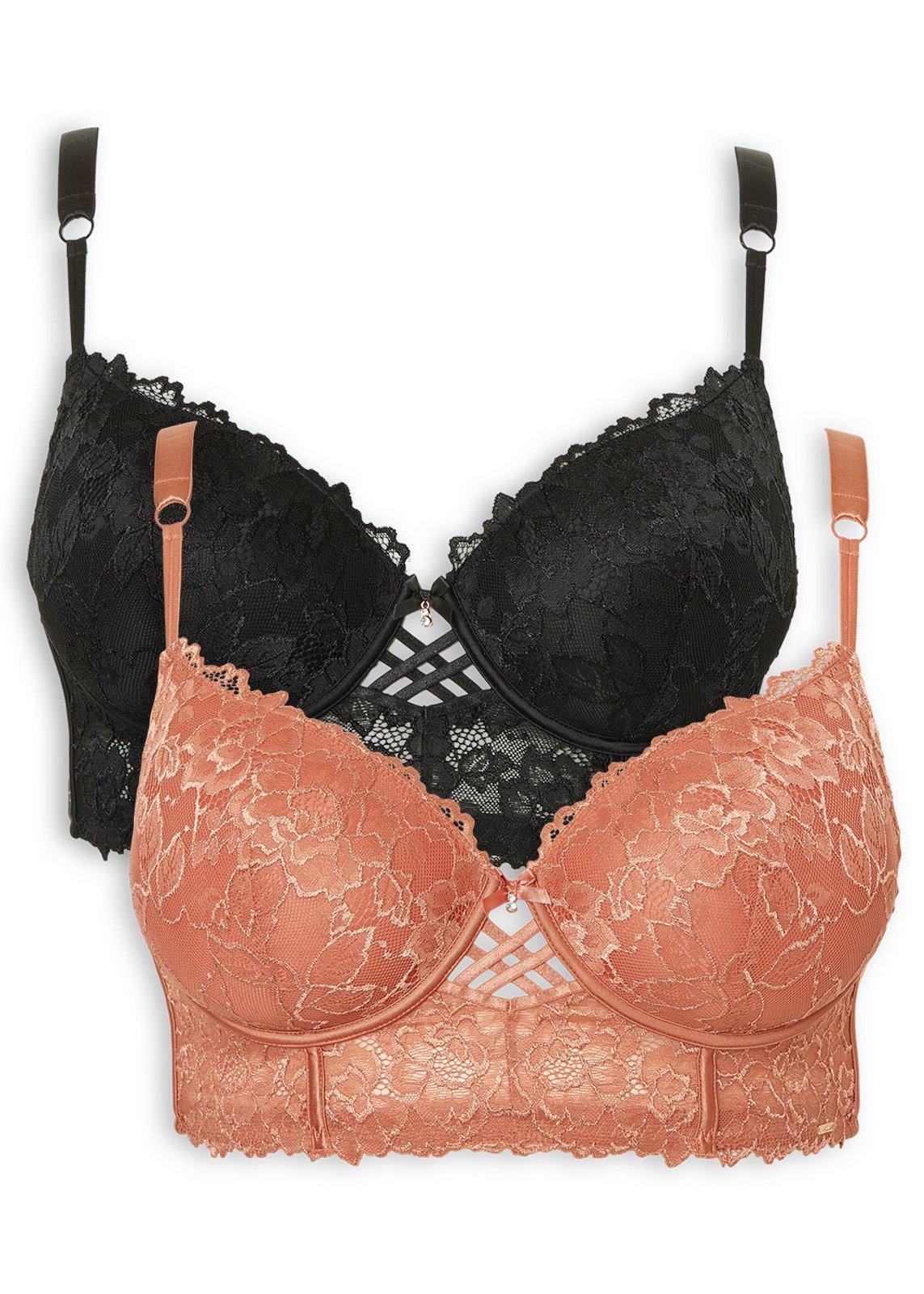   Padded Bralette 2pk Sサイズ 2-Pack Orange & Black Padded Bras (3234033) | Truworths