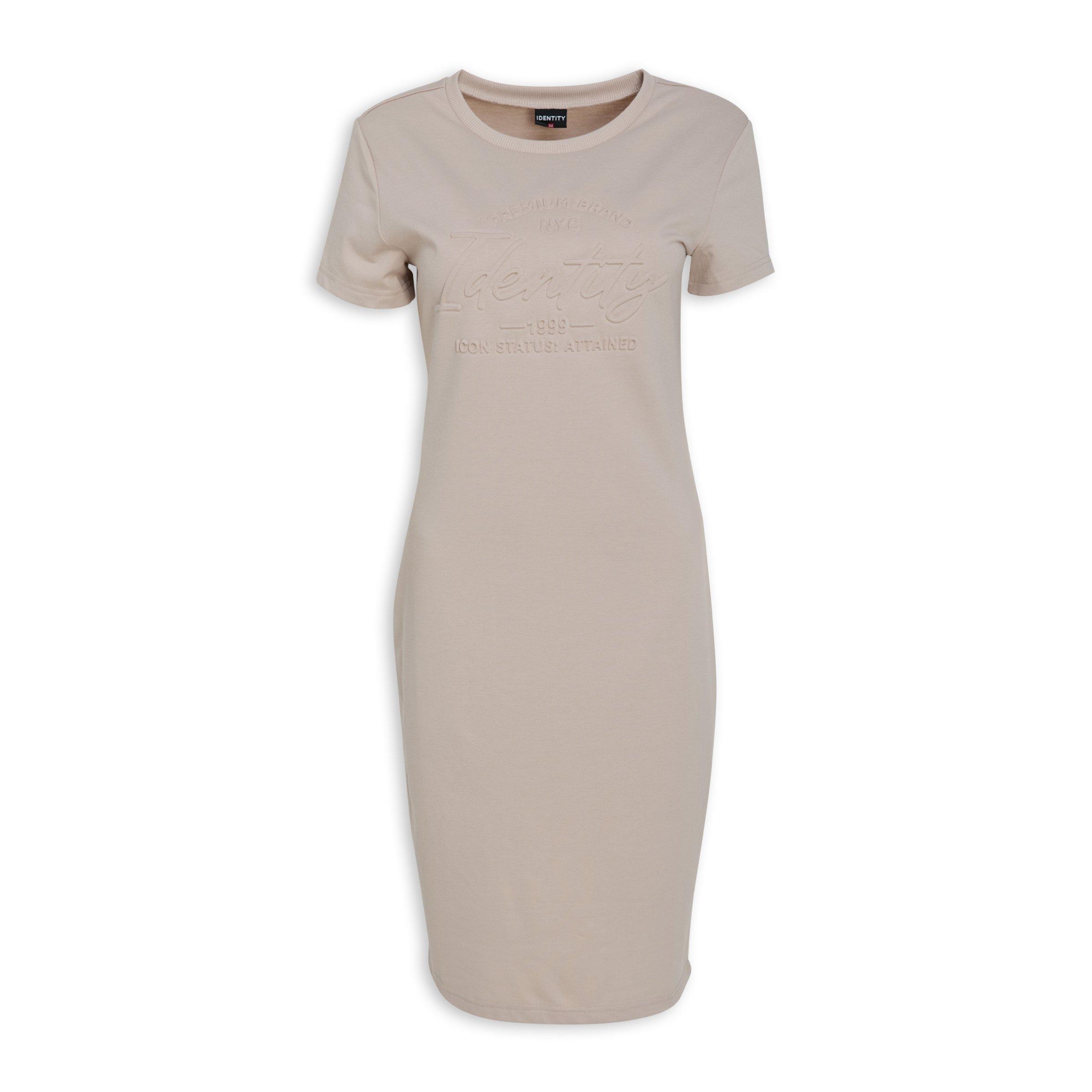 Beige Embossed Sporty Bodycon Dress (3234247) | Identity