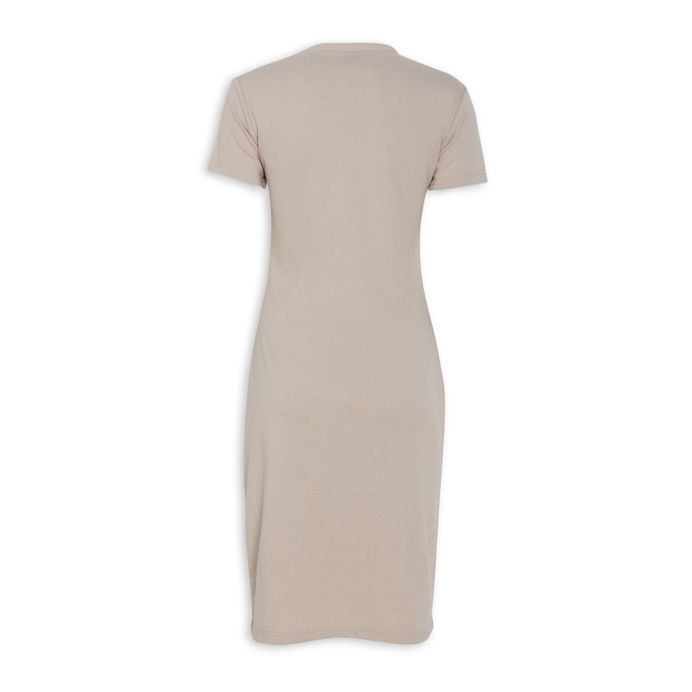 Beige Embossed Sporty Bodycon Dress (3234247) | Identity